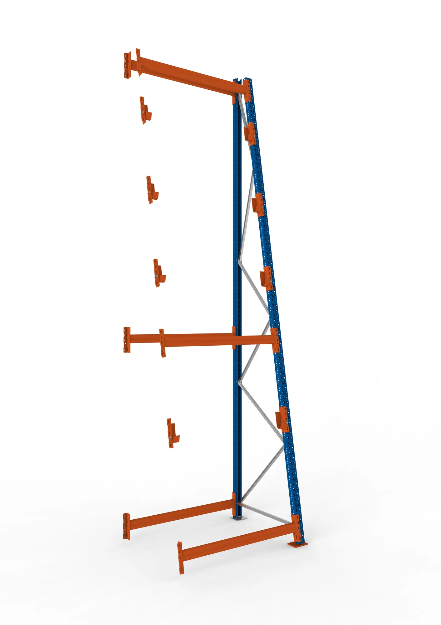 META MULTIPAL | Kabeltrommelregal | Anbauregal | 4900 x 1300 x 1100 mm | Feldlast 3000 kg | 4 Ebenen | Typ 3/A-Ständer | RAL 5010
