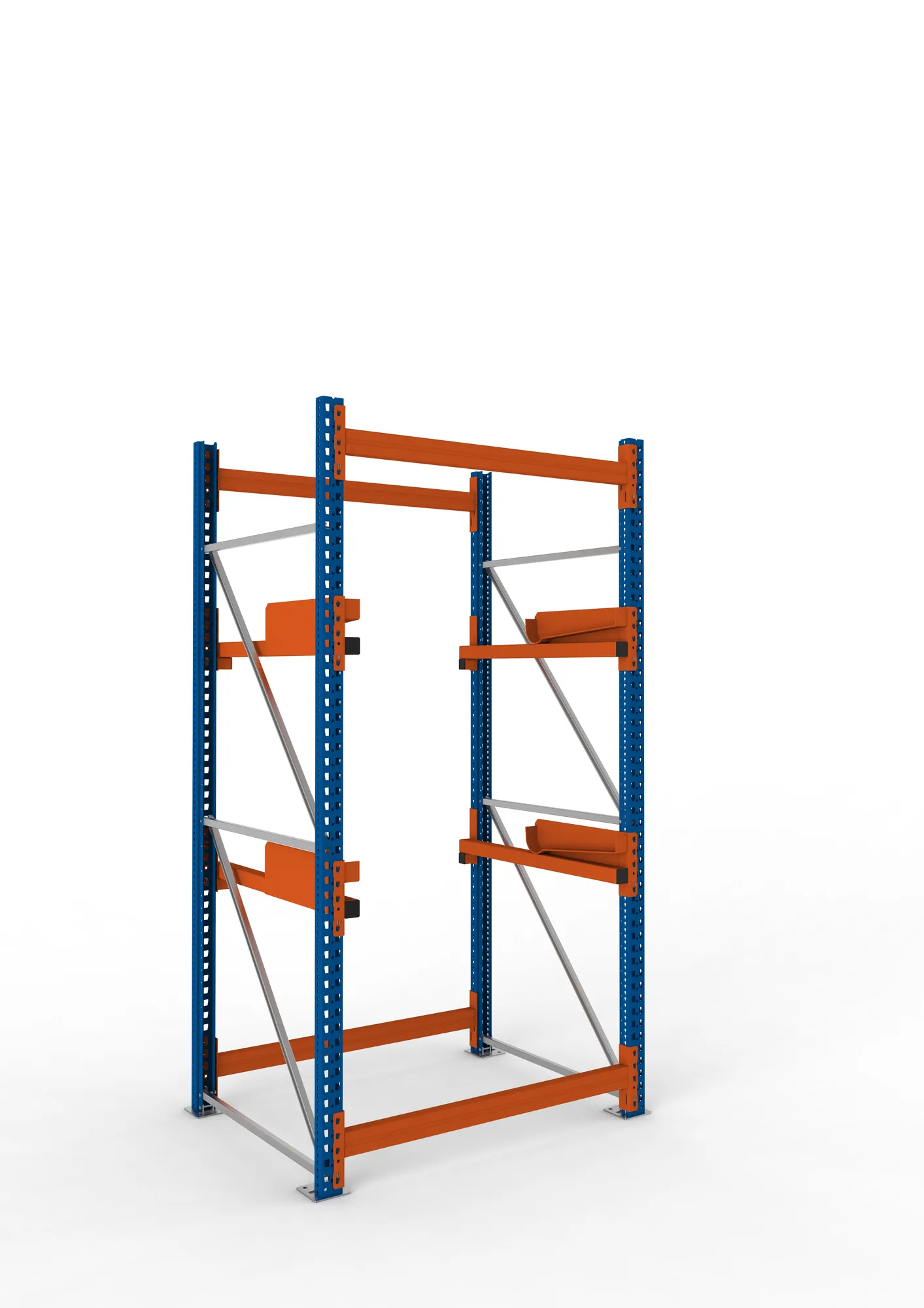 META MULTIPAL | Kabeltrommelregal | Grundregal | 2700 x 1300 x 1100 mm | Feldlast 4000 kg | 2 Ebenen | Typ 2 | RAL 5010