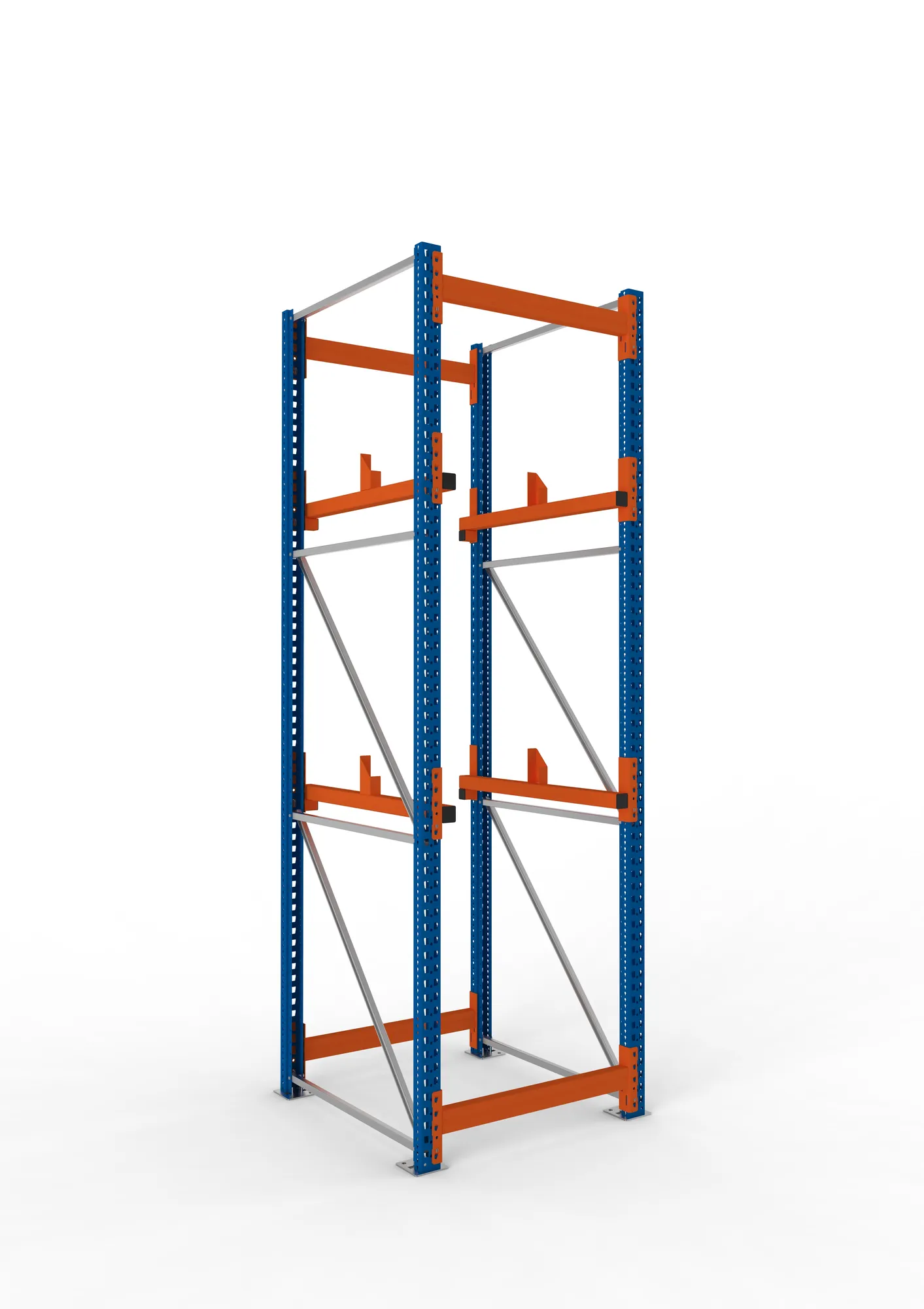META MULTIPAL | Kabeltrommelregal | Grundregal | 3300 x 900 x 1100 mm | Feldlast 4000 kg | 2 Ebenen | Typ 1 | RAL 5010