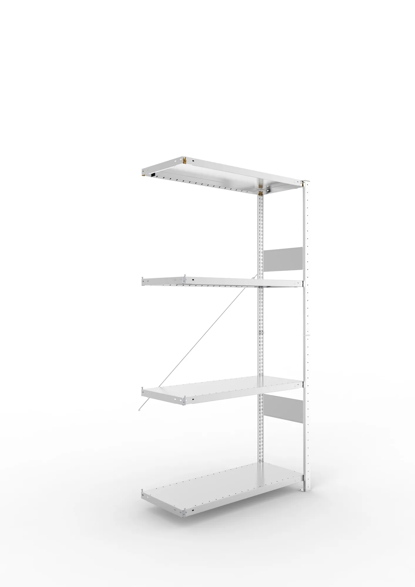 META CLIP SPLIT | Fachbodenregal | Anbauregal | 2000 x 1000 x 400 mm | Fachlast 230 kg | 3+1 Ebenen | verzinkt