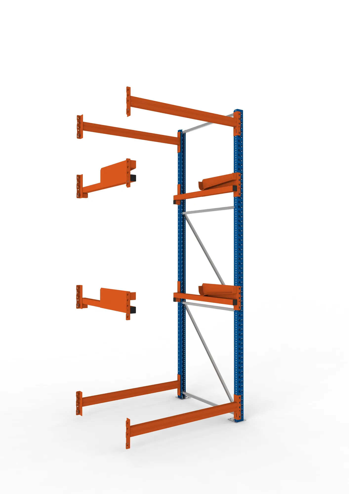 META MULTIPAL | Kabeltrommelregal | Anbauregal | 3300 x 1300 x 1100 mm | Feldlast 4000 kg | 2 Ebenen | Typ 2 | RAL 5010
