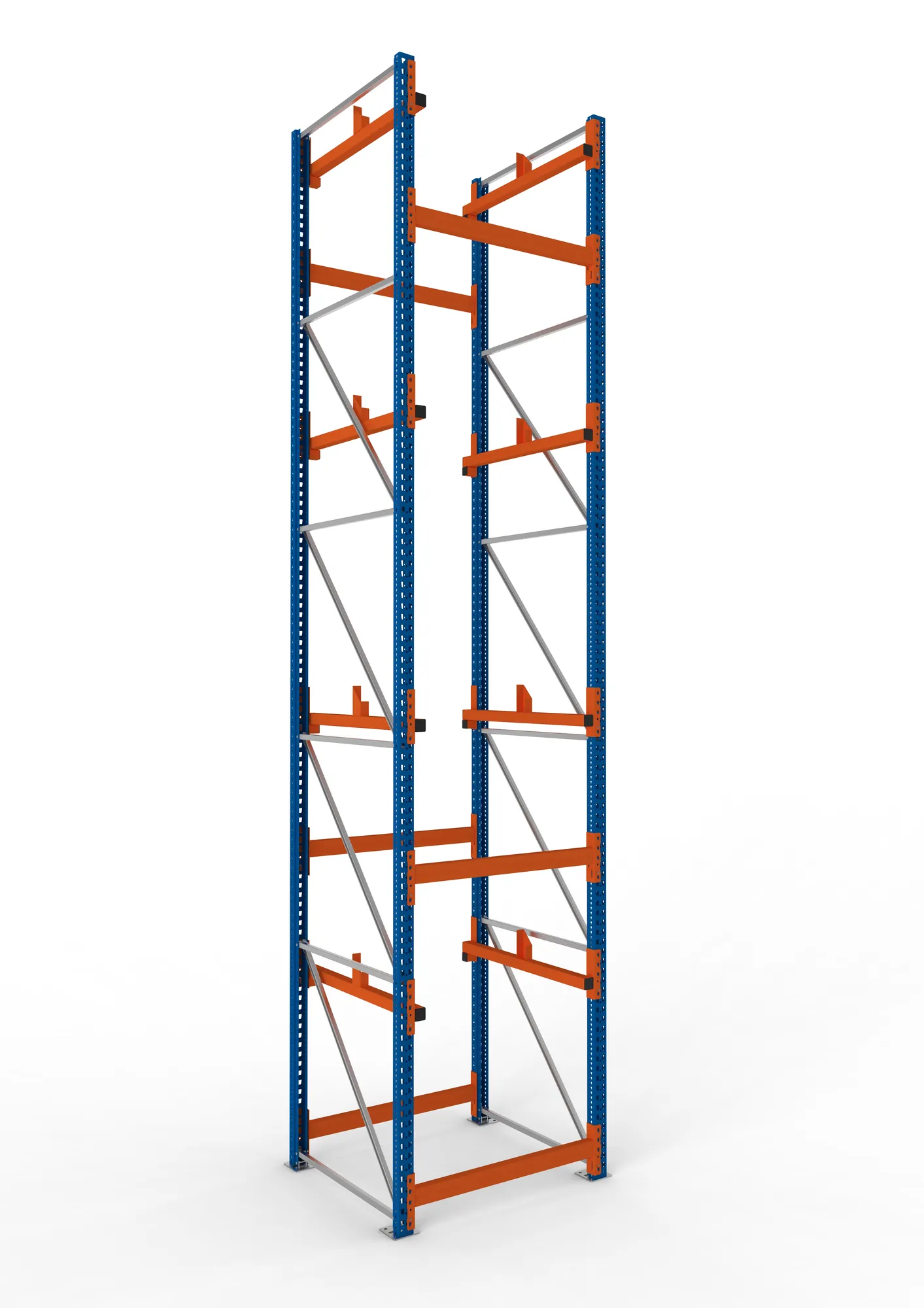 META MULTIPAL | Kabeltrommelregal | Grundregal | 5500 x 1100 x 1100 mm | Feldlast 5500 kg | 2 Ebenen | Typ 1 | RAL 5010