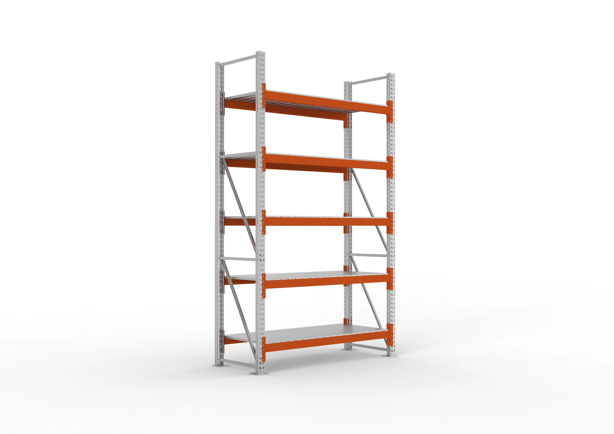 META MULTIPAL | Großfachregal | Grundregal | 3300 x 1825 x 800 mm | Fachlast 1800 kg | 5 Ebenen | Stahlpaneele | verzinkt