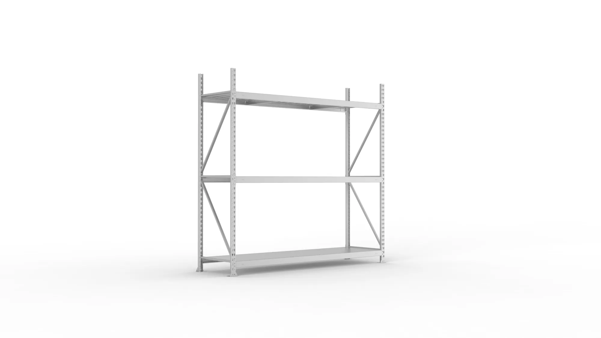 META MINI-RACK Weitspannregal | Grundregal | 2200 x 2200 x 650 mm | Fachlast 600 kg | Stahlpaneelböden | 3 Ebenen