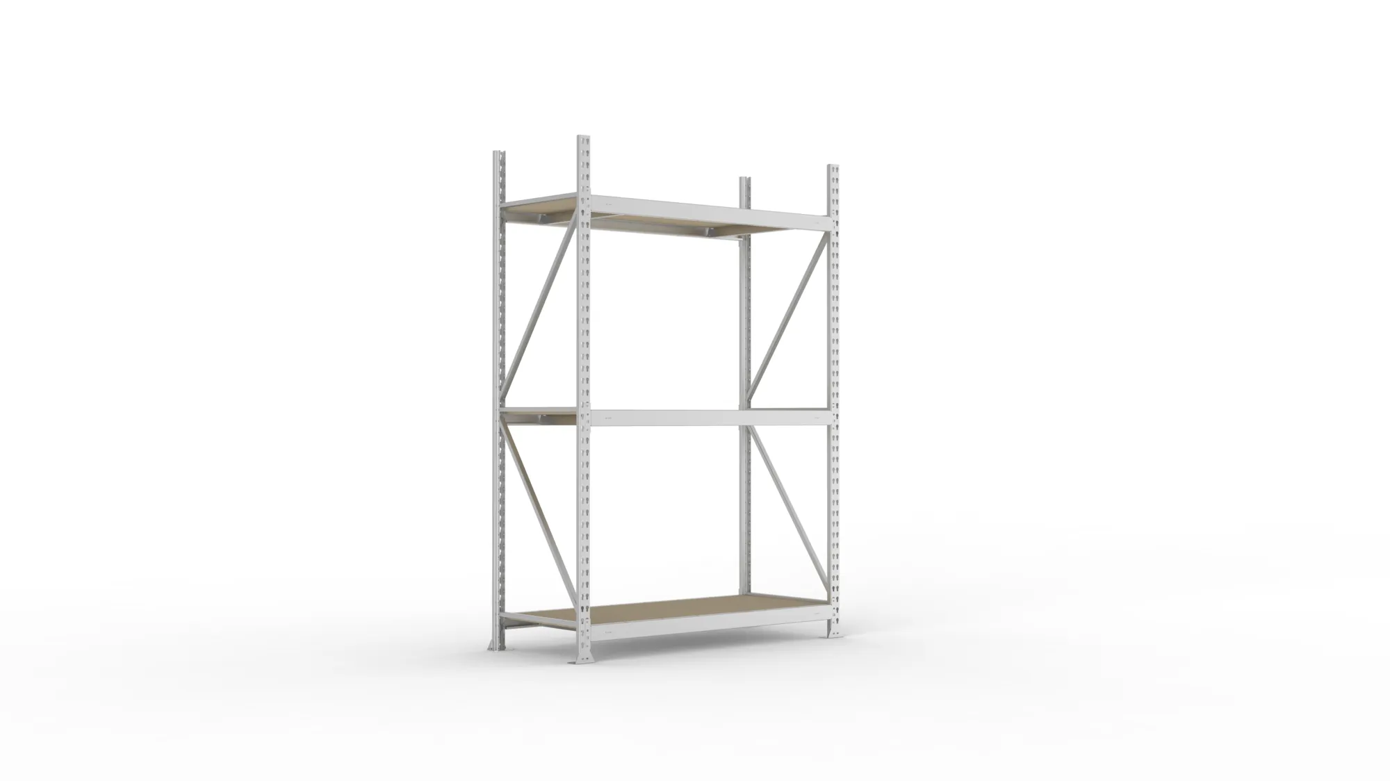 META MINI-RACK Weitspannregal | Grundregal | 2200 x 1400 x 650 mm | Fachlast 600 kg | Spanplattenböden | 3 Ebenen