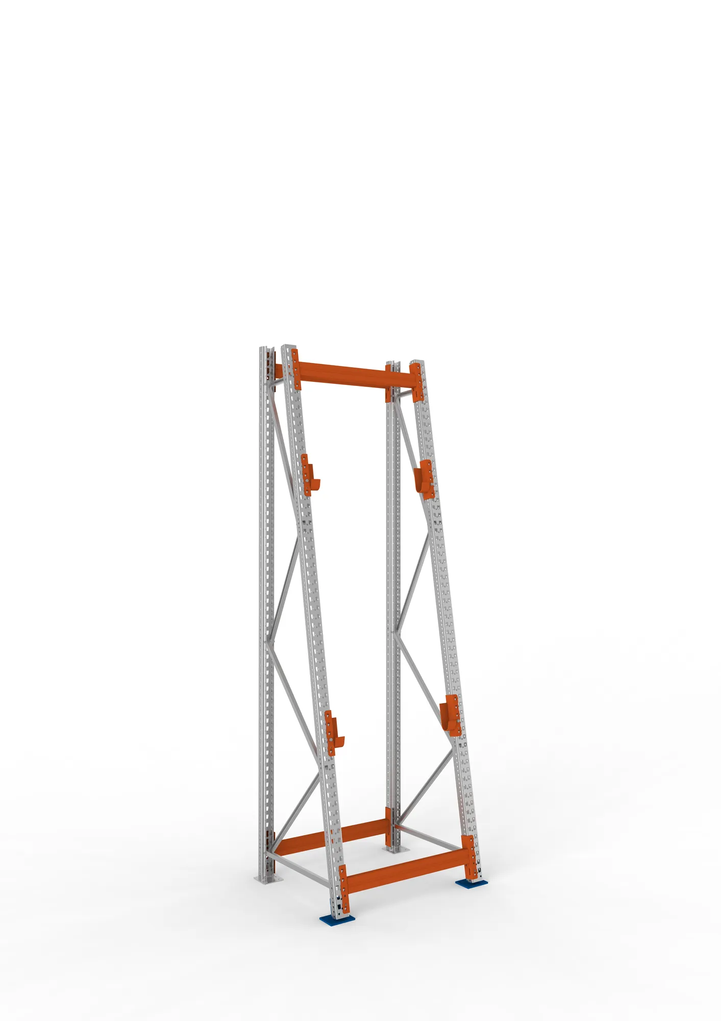META MULTIPAL | Kabeltrommelregal | Grundregal | 3300 x 900 x 900 mm | Feldlast 1500 kg | 2 Ebenen | Typ 3/A-Ständer | verzinkt