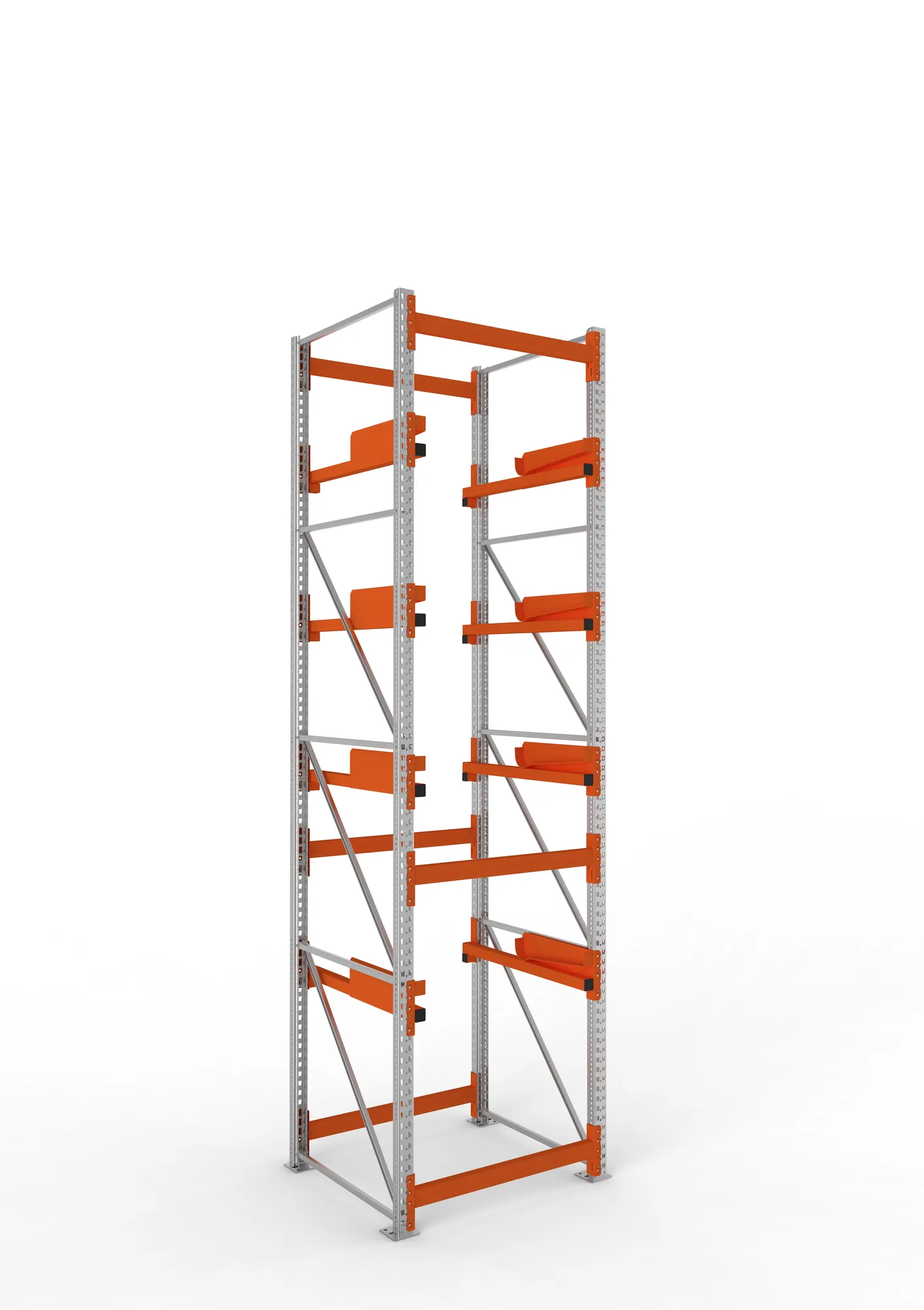 META MULTIPAL | Kabeltrommelregal | Grundregal | 4400 x 1100 x 1100 mm | Feldlast 5500 kg | 4 Ebenen | Typ 2 | RAL 5010