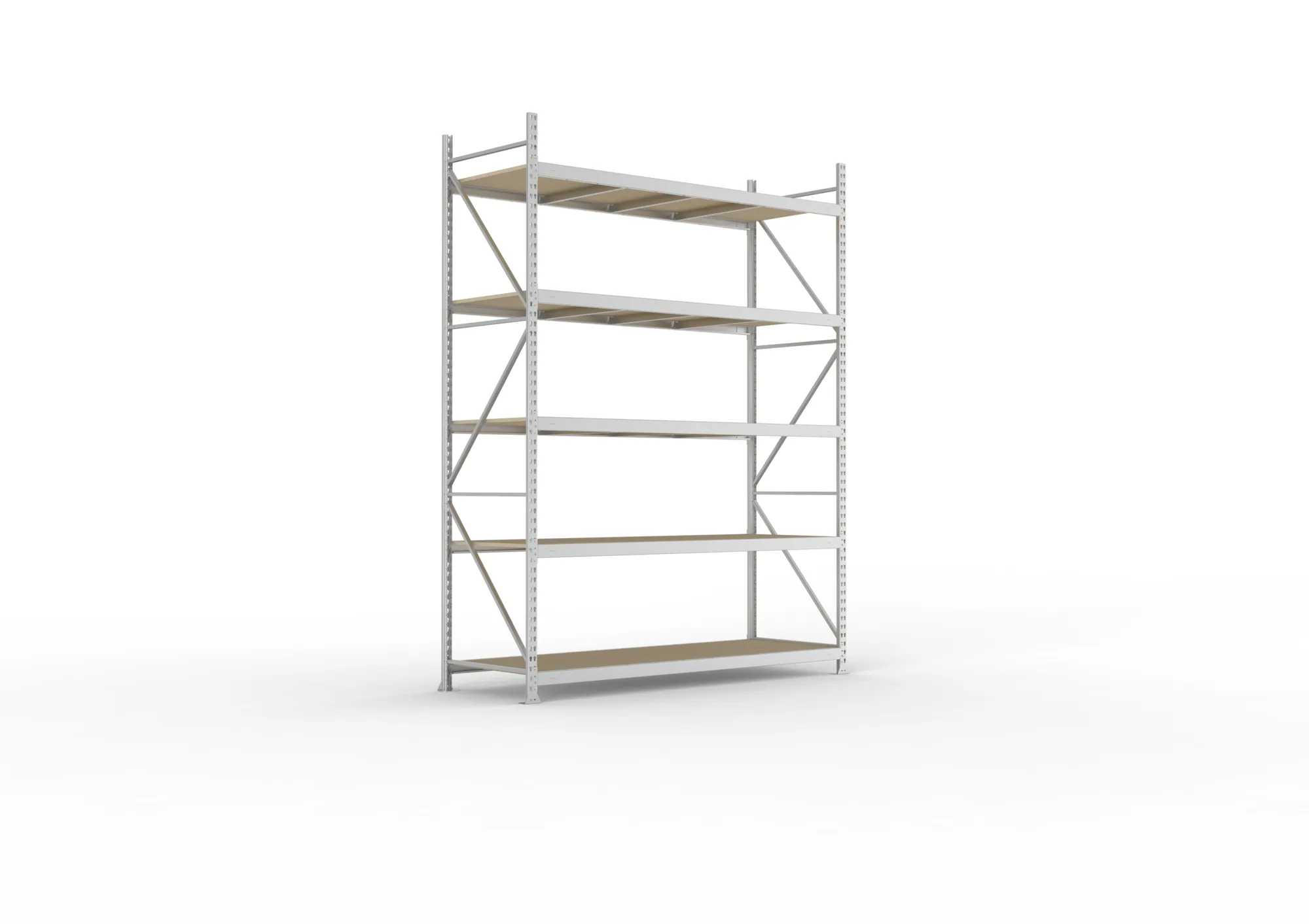META MINI-RACK Weitspannregal | Grundregal | 3000 x 2200 x 800 mm | Fachlast 600 kg | Spanplattenböden | 5 Ebenen