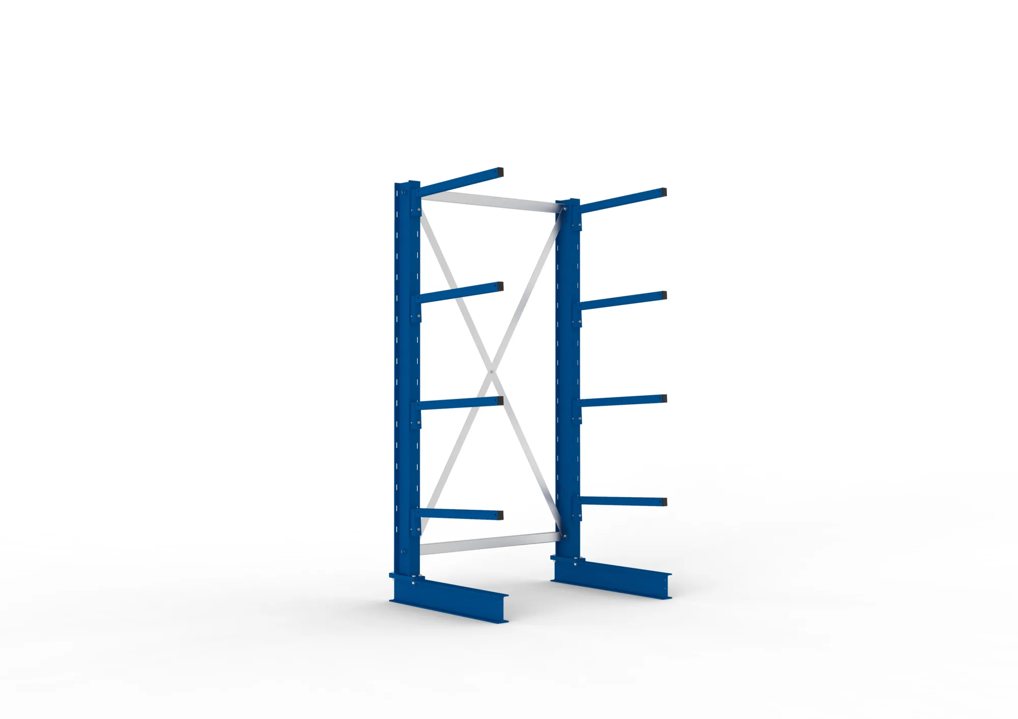 META MULTISTRONG L | Kragarmregal | Grundregal | 2000 x 1000 x 600 mm | Armlast 140 kg | einseitig | 4+1 Ebenen