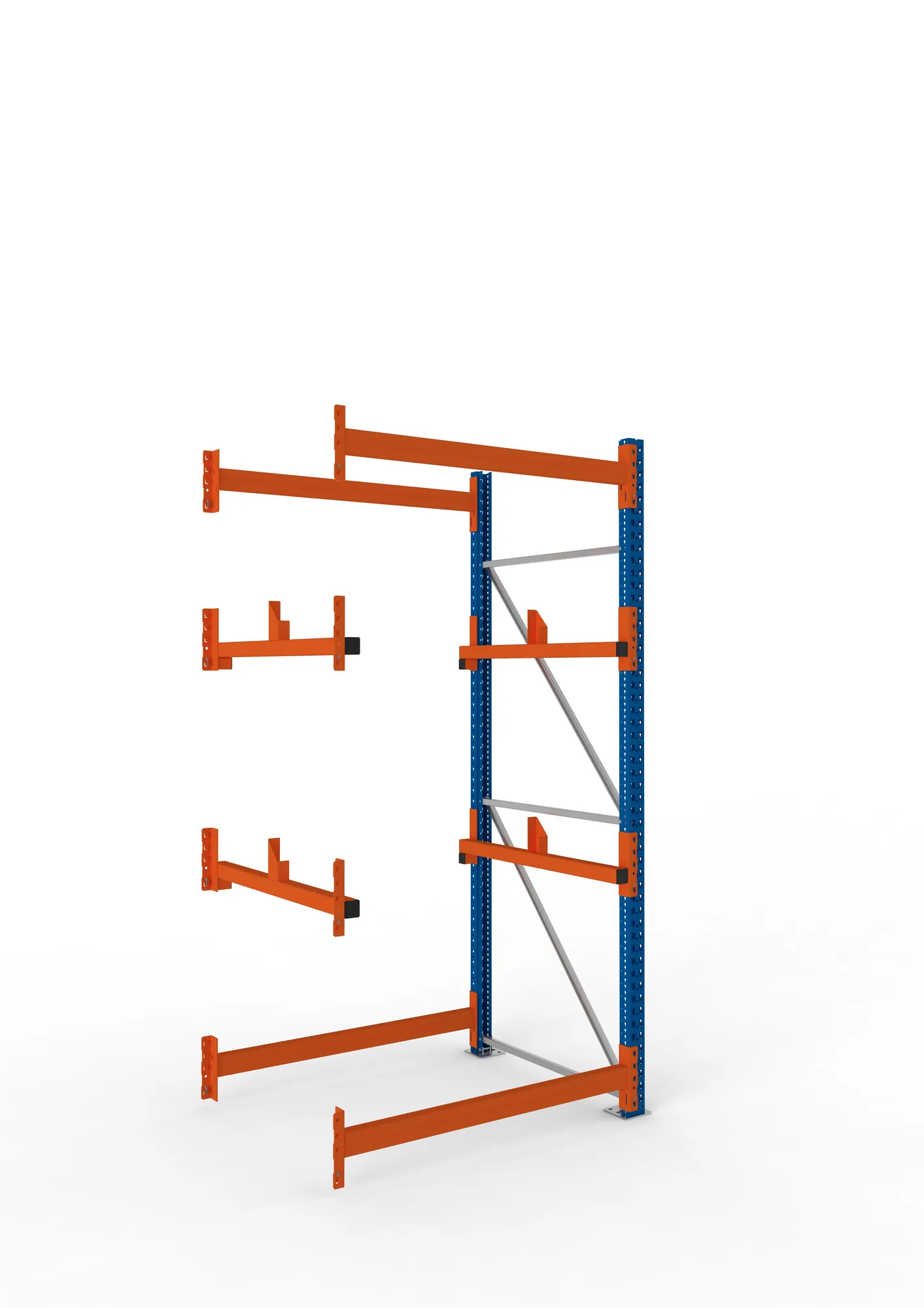 META MULTIPAL | Kabeltrommelregal | Anbauregal | 2700 x 1300 x 1100 mm | Feldlast 4000 kg | 2 Ebenen | Typ 1 | RAL 5010