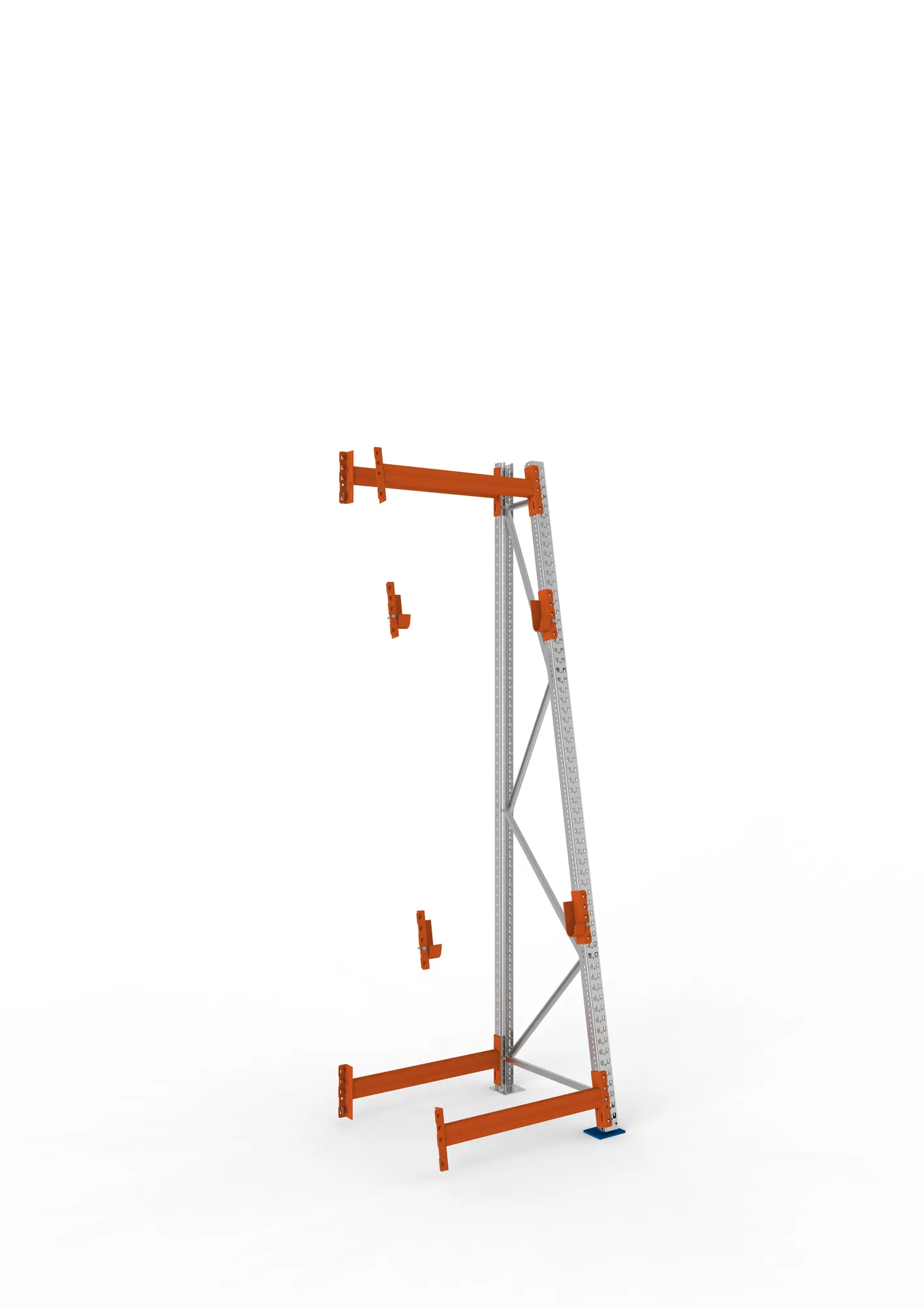 META MULTIPAL | Kabeltrommelregal | Anbauregal | 3300 x 900 x 900 mm | Feldlast 1500 kg | 2 Ebenen | Typ 3/A-Ständer | verzinkt