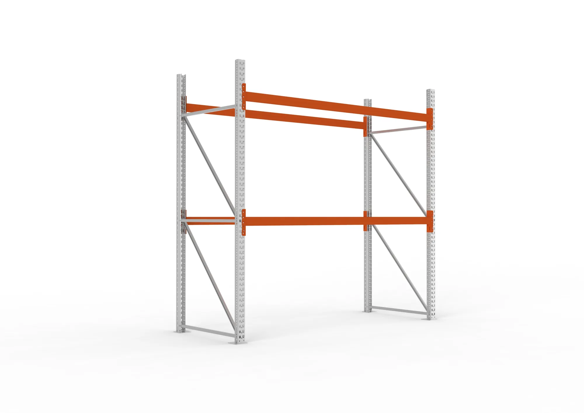 META MULTIPAL | Palettenregal | Grundregal | 2700 x 2700 x 1100 mm | Fachlast 490 kg | 3 Ebenen | 9 Paletten | verzinkt