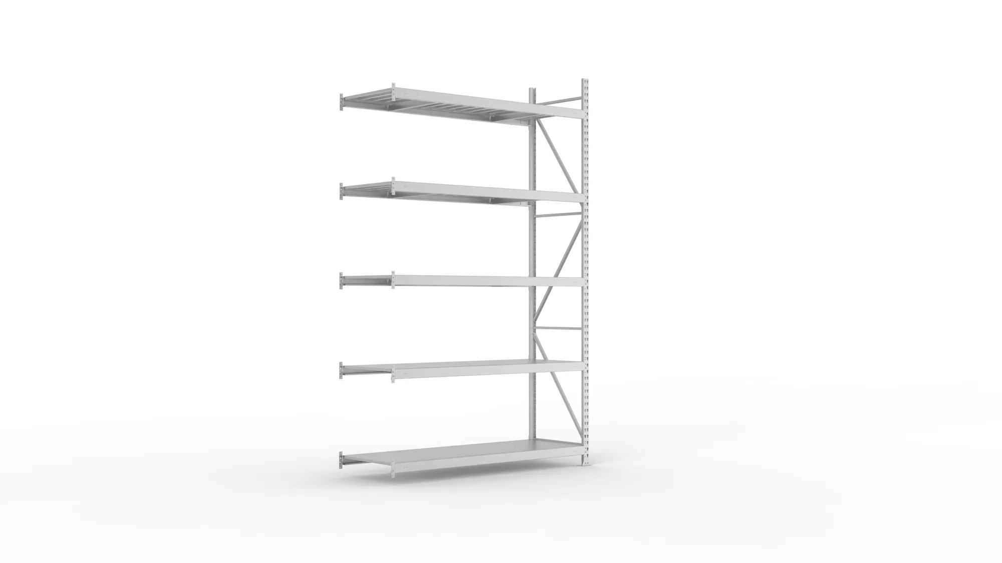 META MINI-RACK Weitspannregal | Anbauregal | 3000 x 1800 x 650 mm | Fachlast 600 kg | Stahlpaneelböden | 5 Ebenen