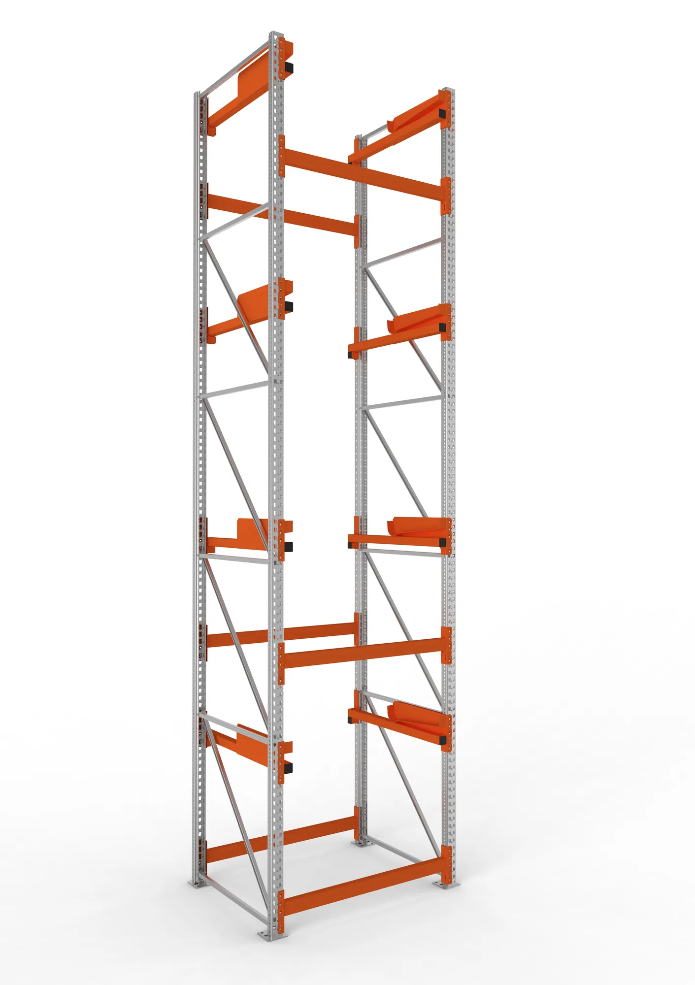 META MULTIPAL | Kabeltrommelregal | Grundregal | 5500 x 1300 x 1100 mm | Feldlast 5500 kg | 4 Ebenen | Typ 2 | verzinkt
