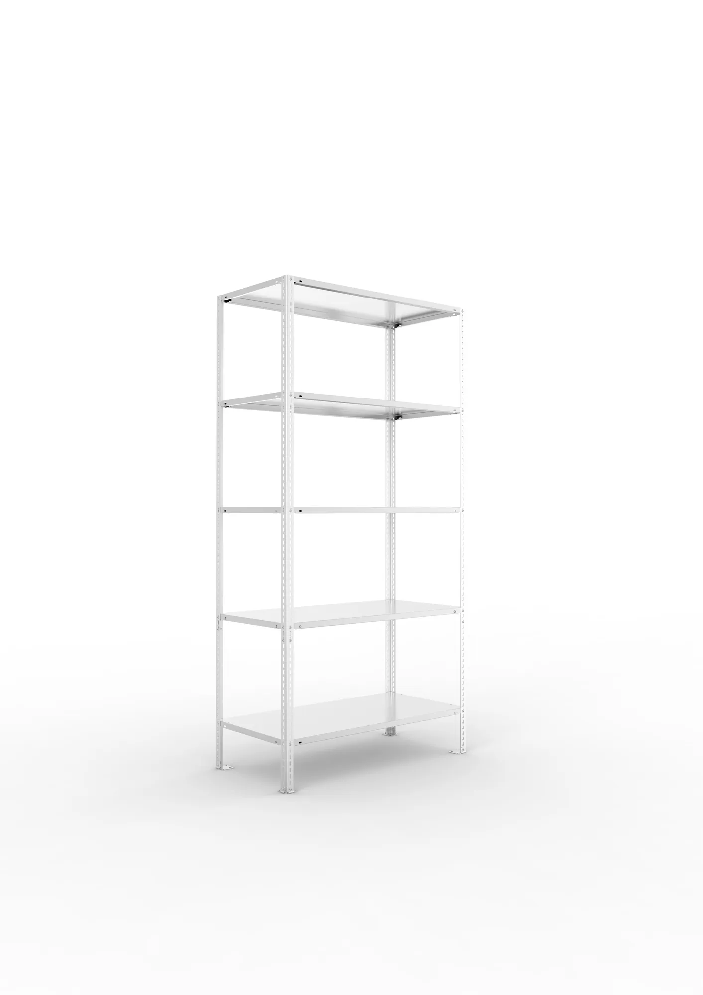 META FIX | Fachbodenregal | Grundregal | 2000 x 1000 x 500 mm | Fachlast 80 kg | 5 Ebenen | verzinkt