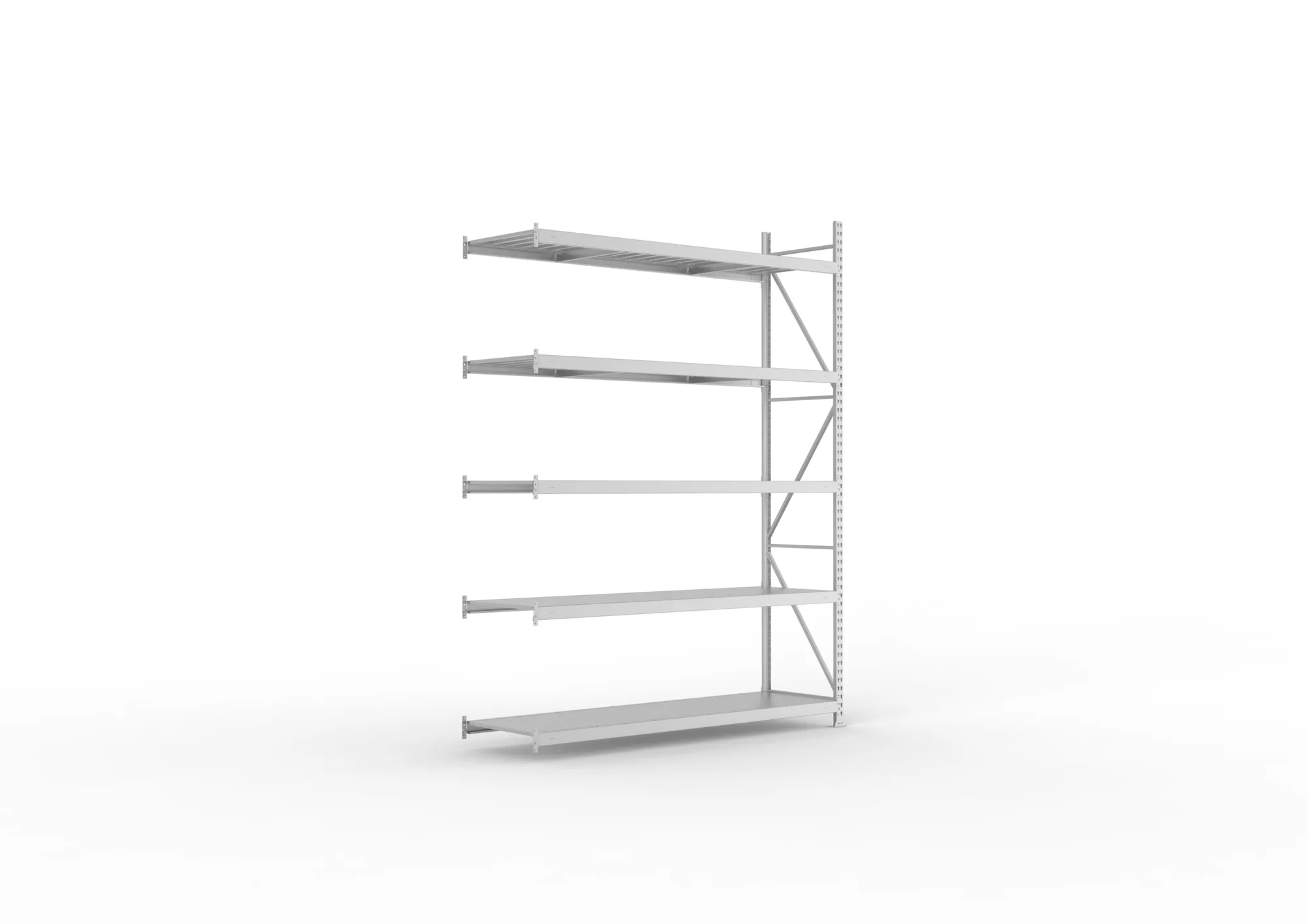 META MINI-RACK Weitspannregal | Anbauregal | 3000 x 2200 x 650 mm | Fachlast 600 kg | Stahlpaneelböden | 5 Ebenen