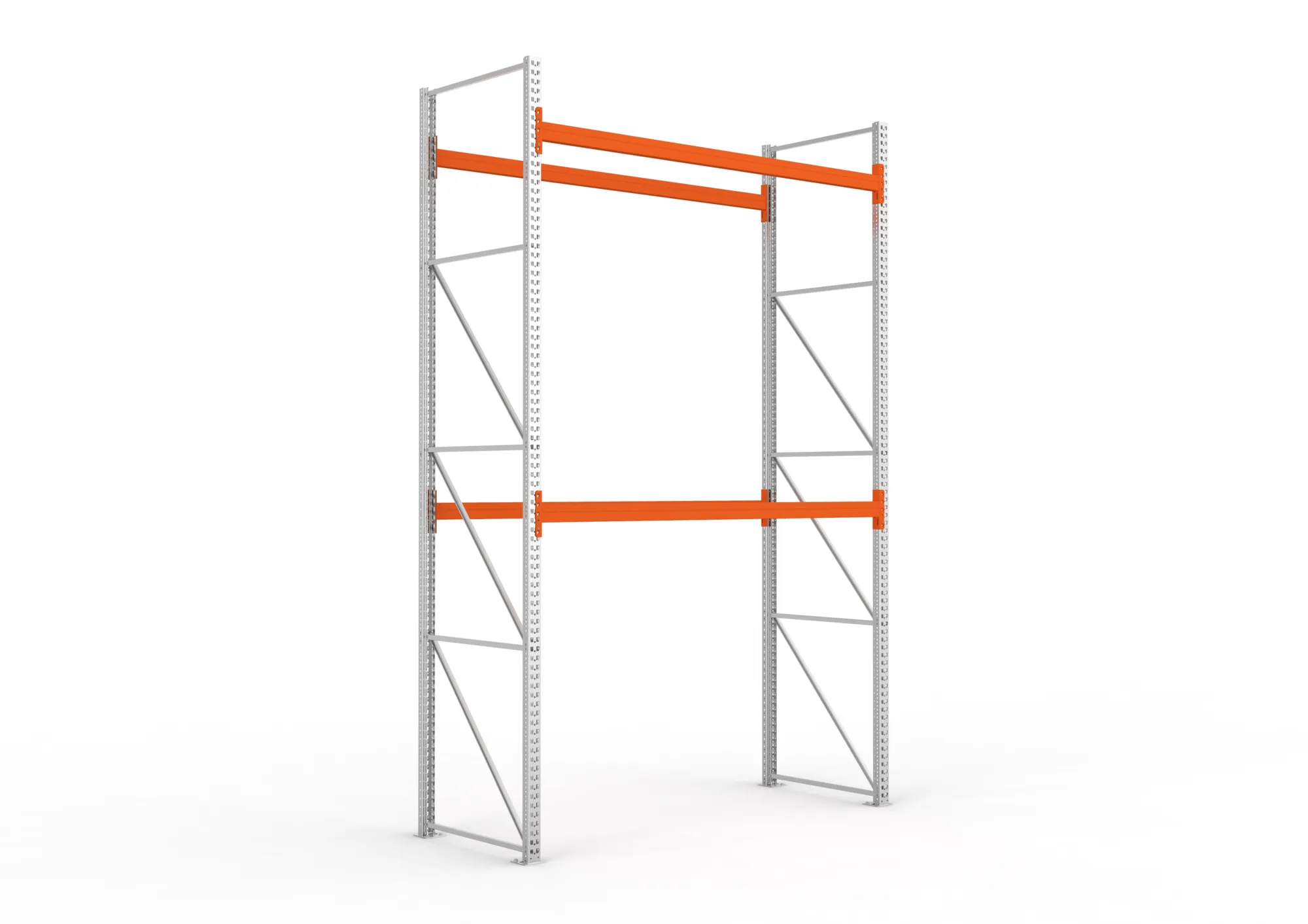 META MULTIPAL | Palettenregal | Grundregal | 4400 x 2700 x 1100 mm | Fachlast 770 kg | 3 Ebenen | 9 Paletten | verzinkt