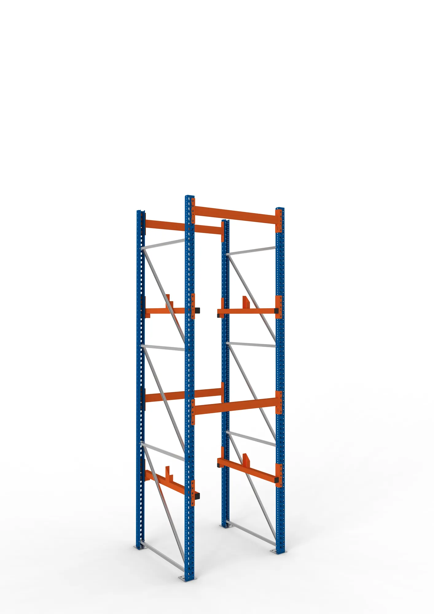 META MULTIPAL | Kabeltrommelregal | Grundregal | 3800 x 1100 x 1100 mm | Feldlast 4000 kg | 2 Ebenen | Typ 1 | RAL 5010