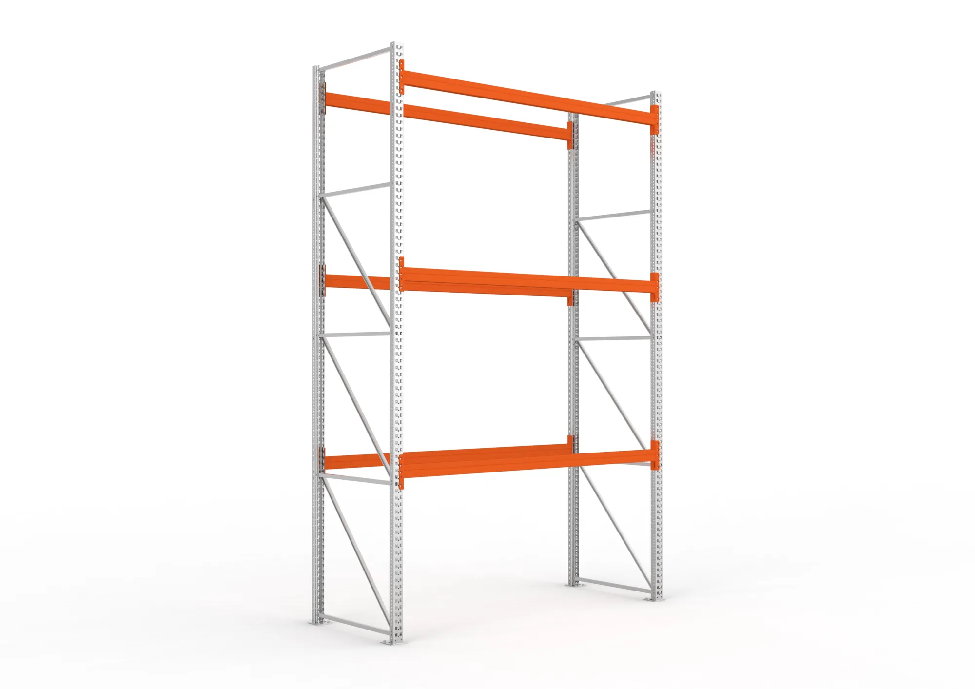 META MULTIPAL | Palettenregal | Grundregal | 4400 x 2700 x 1100 mm | Fachlast 780 kg | 4 Ebenen | 12 Paletten | verzinkt