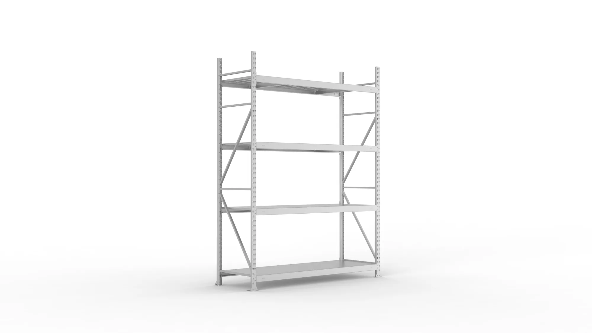 META MINI-RACK Weitspannregal | Grundregal | 2500 x 1800 x 650 mm | Fachlast 600 kg | Stahlpaneelböden | 4 Ebenen