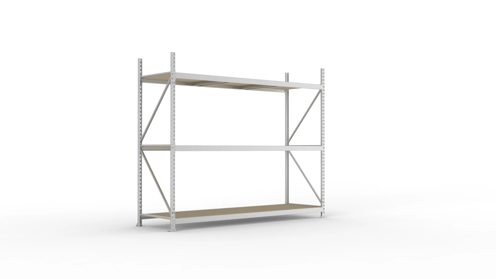 META MINI-RACK Weitspannregal | Grundregal | 2200 x 2600 x 800 mm | Fachlast 490 kg | Spanplattenböden | 3 Ebenen