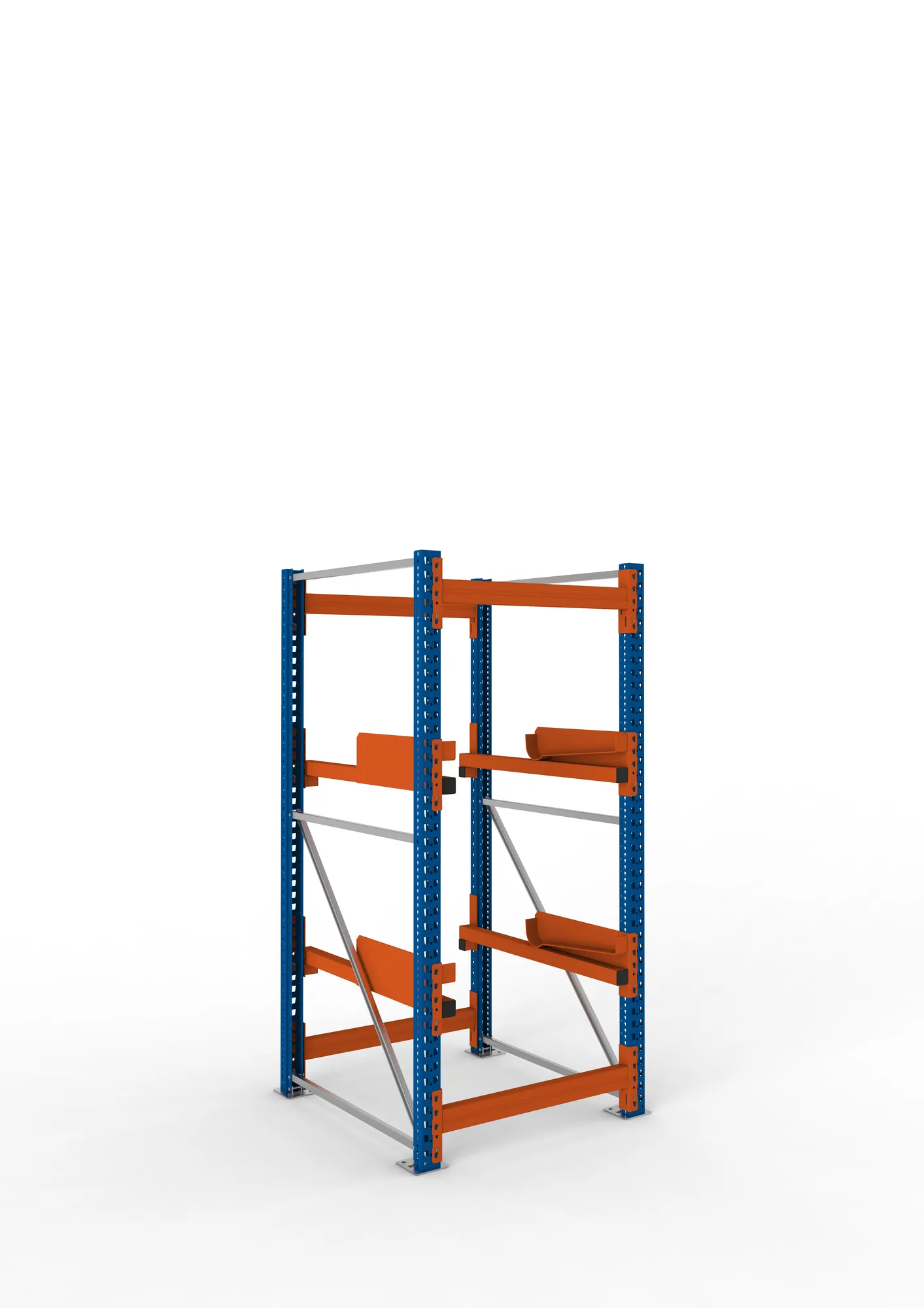 META MULTIPAL | Kabeltrommelregal | Grundregal | 2200 x 900 x 1100 mm | Feldlast 4000 kg | 2 Ebenen | Typ 2 | RAL 5010