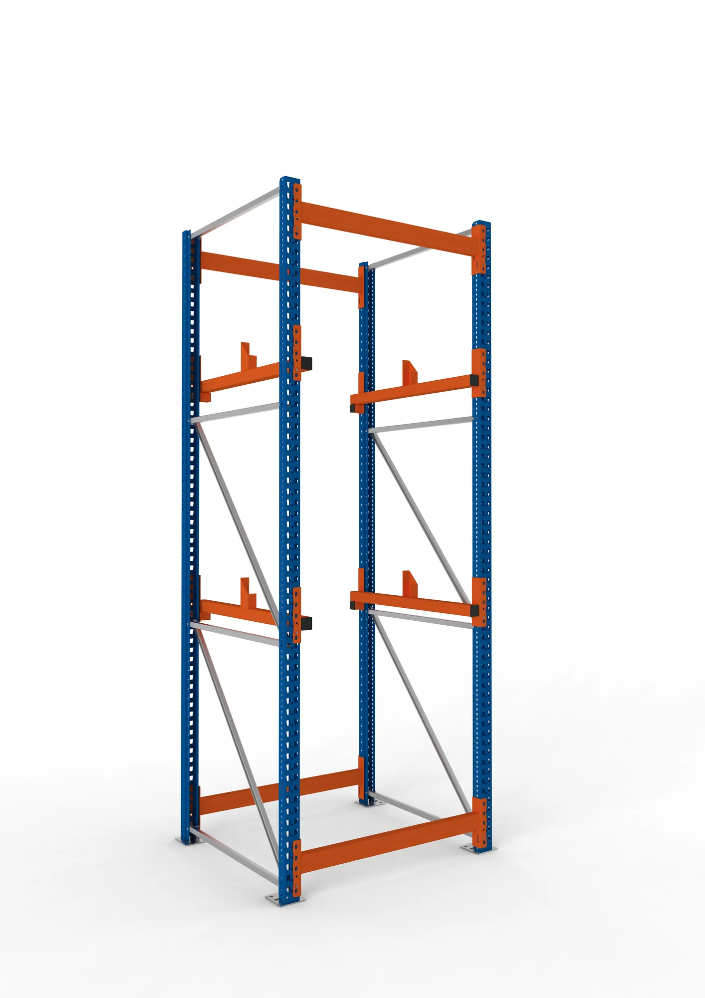 META MULTIPAL | Kabeltrommelregal | Grundregal | 3300 x 1100 x 1100 mm | Feldlast 4000 kg | 2 Ebenen | Typ 1 | RAL 5010