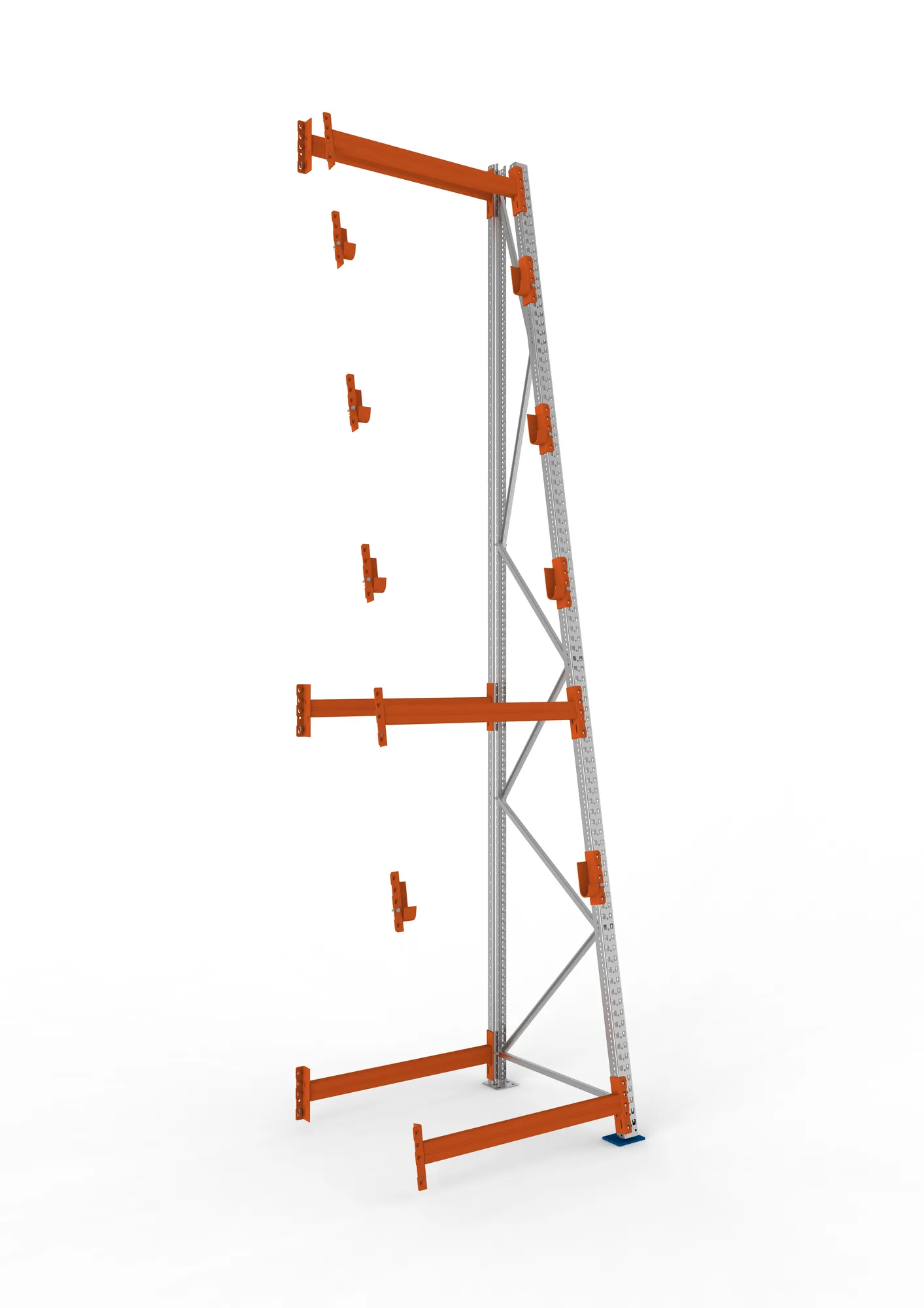META MULTIPAL | Kabeltrommelregal | Anbauregal | 4900 x 1100 x 1100 mm | Feldlast 3000 kg | 4 Ebenen | Typ 3/A-Ständer | verzinkt