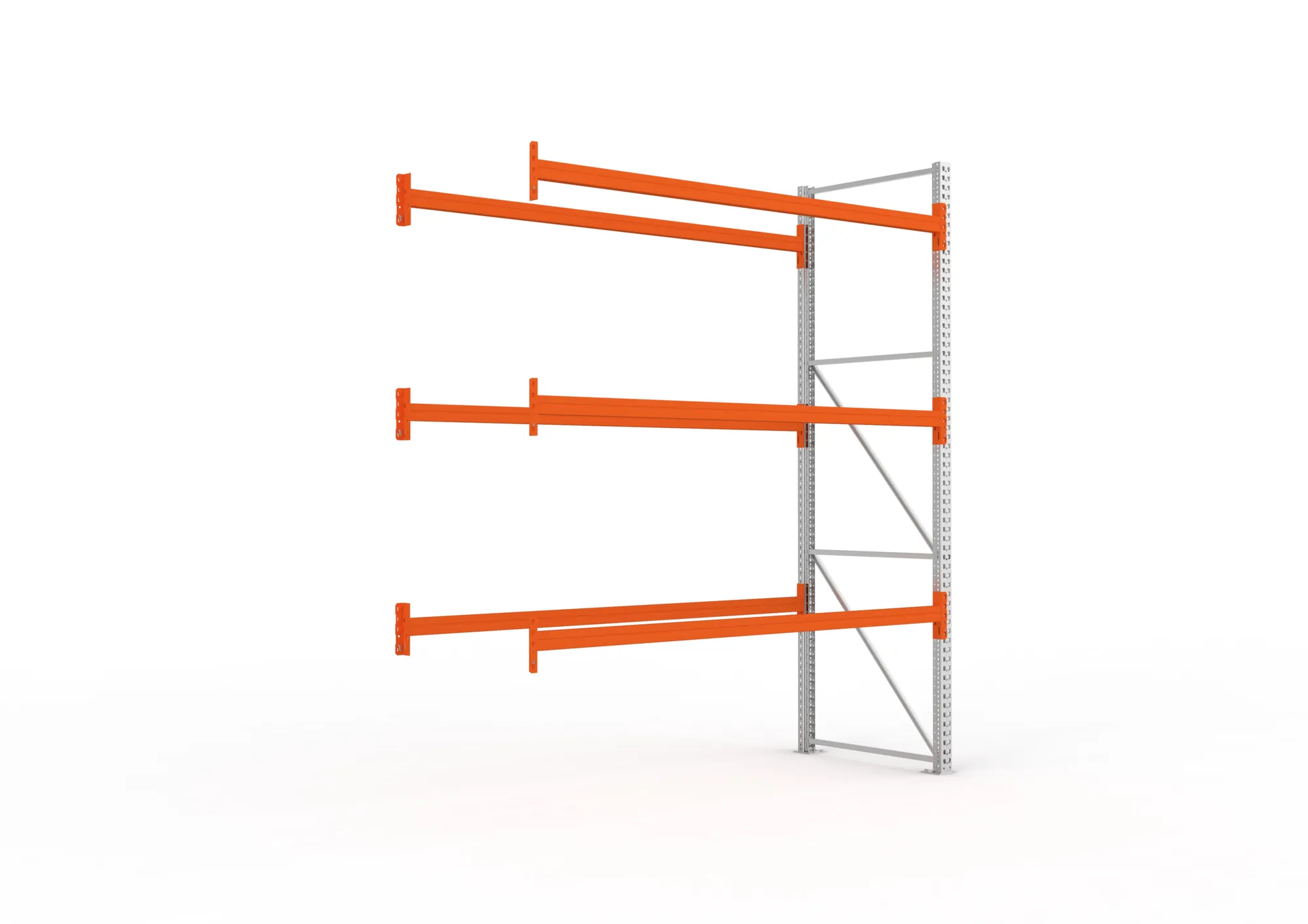 META MULTIPAL | Palettenregal | Anbauregal | 3300 x 2700 x 1100 mm | Fachlast 490 kg | 4 Ebenen | 12 Paletten | verzinkt