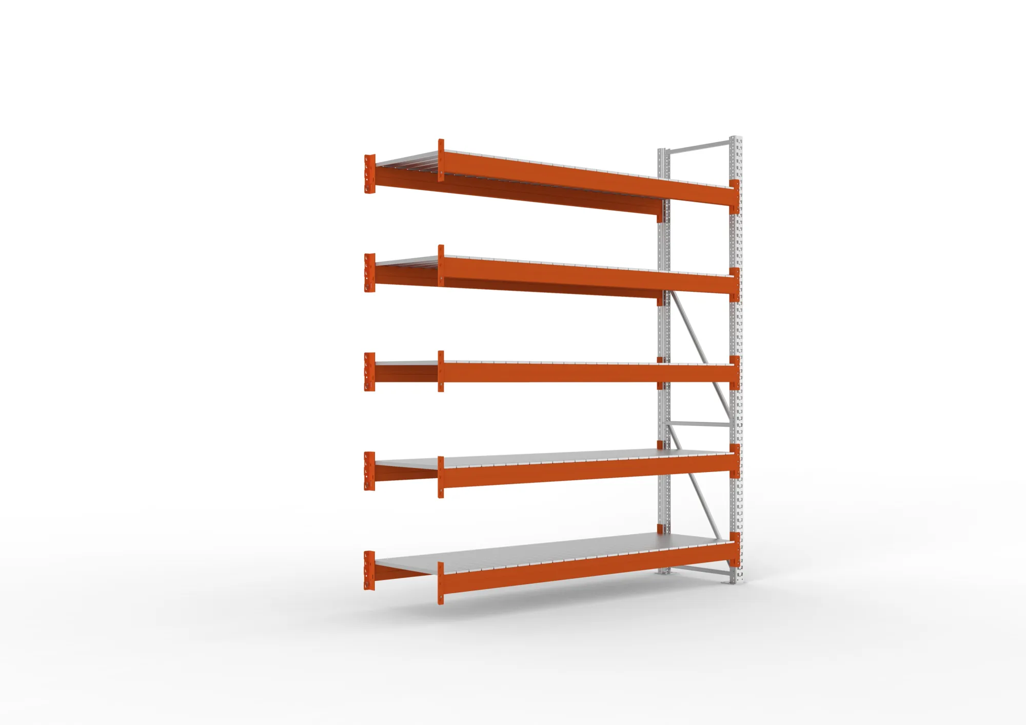 META MULTIPAL | Großfachregal | Anbauregal | 3300 x 2700 x 800 mm | Fachlast 1900 kg | 5 Ebenen | Stahlpaneele | verzinkt