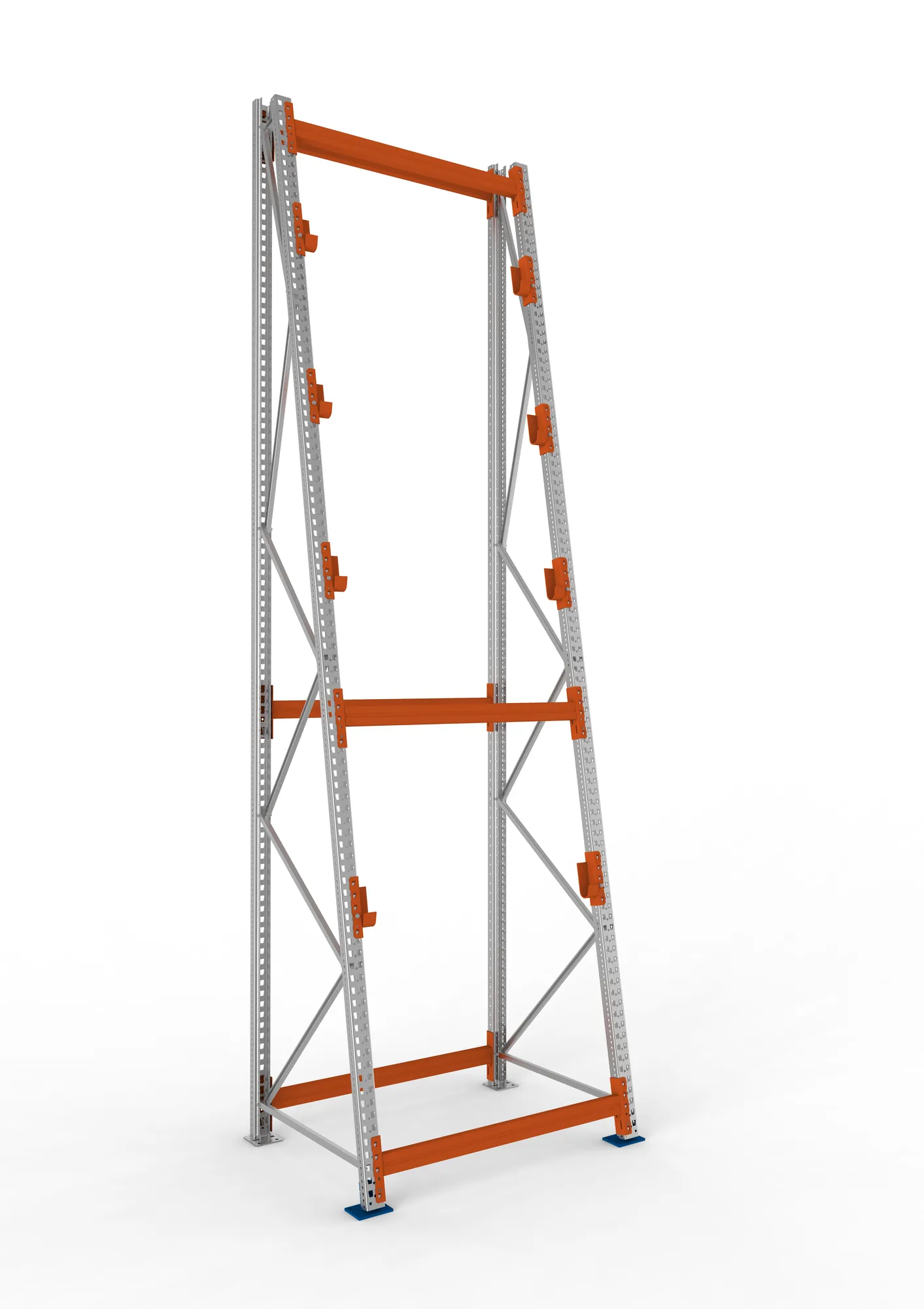 META MULTIPAL | Kabeltrommelregal | Grundregal | 4900 x 1300 x 1100 mm | Feldlast 3000 kg | 4 Ebenen | Typ 3/A-Ständer | verzinkt