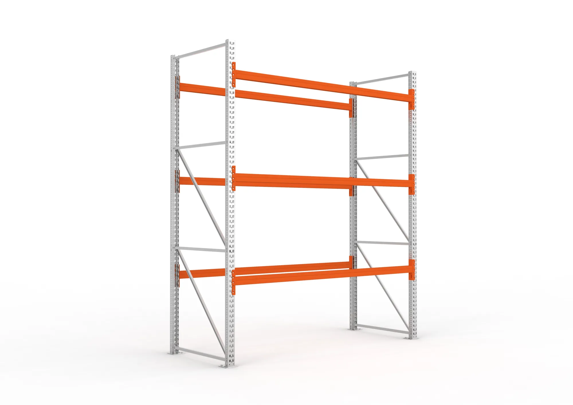 META MULTIPAL | Palettenregal | Grundregal | 3300 x 2700 x 1100 mm | Fachlast 490 kg | 4 Ebenen | 12 Paletten | verzinkt