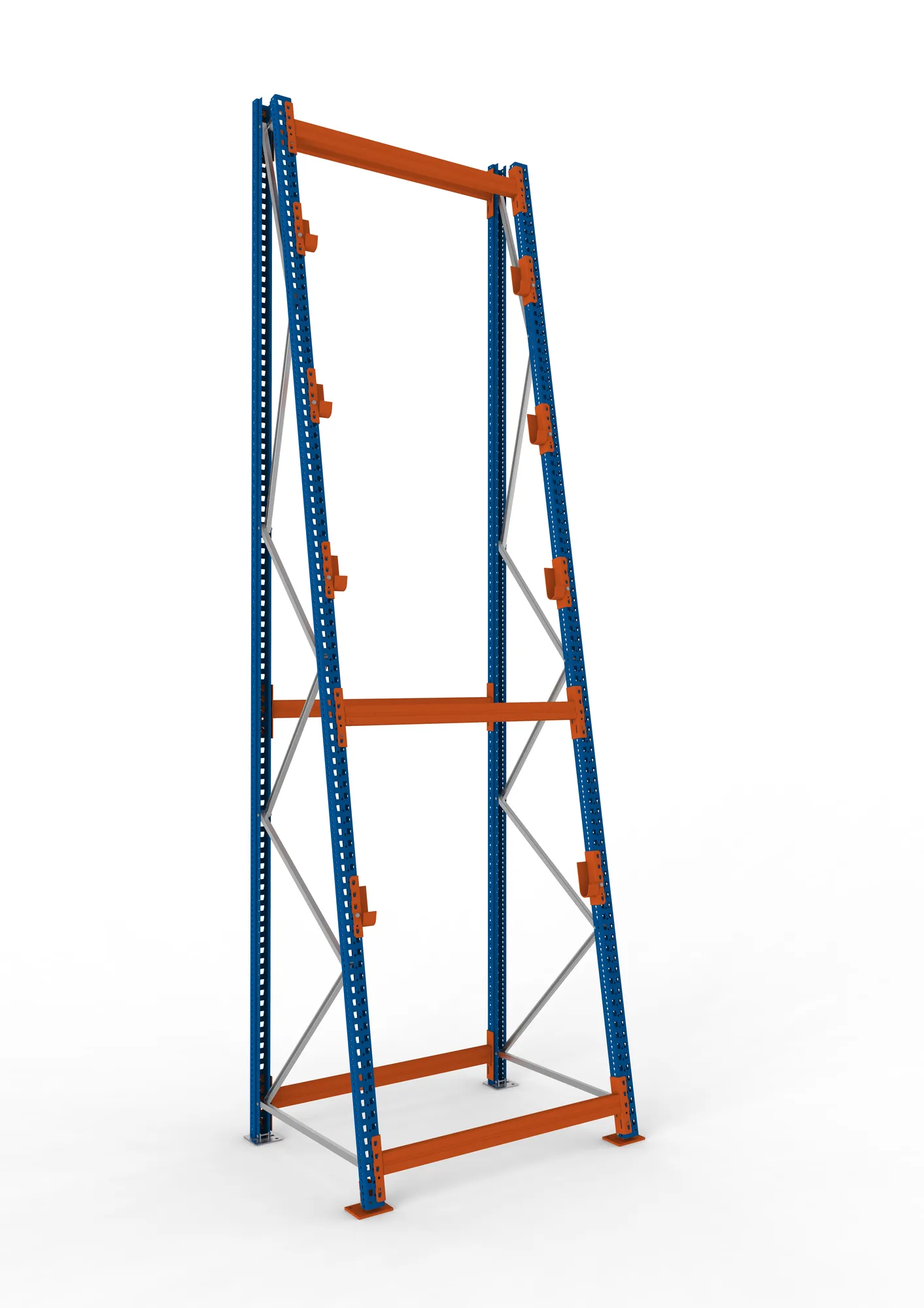 META MULTIPAL | Kabeltrommelregal | Grundregal | 4900 x 1300 x 1100 mm | Feldlast 3000 kg | 4 Ebenen | Typ 3/A-Ständer | RAL 5010