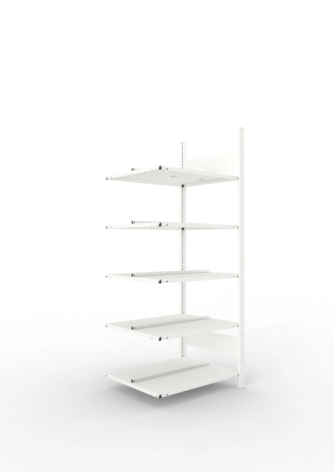 META COMPACT | Büro-Steckregal | Anbauregal | 1850 x 750 x 600 mm | Fachlast 100 kg | 5 Ebenen | RAL 7035