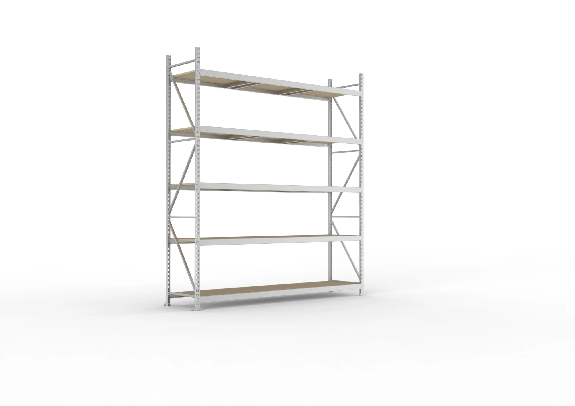 META MINI-RACK Weitspannregal | Grundregal | 3000 x 2600 x 650 mm | Fachlast 490 kg | Spanplattenböden | 5 Ebenen