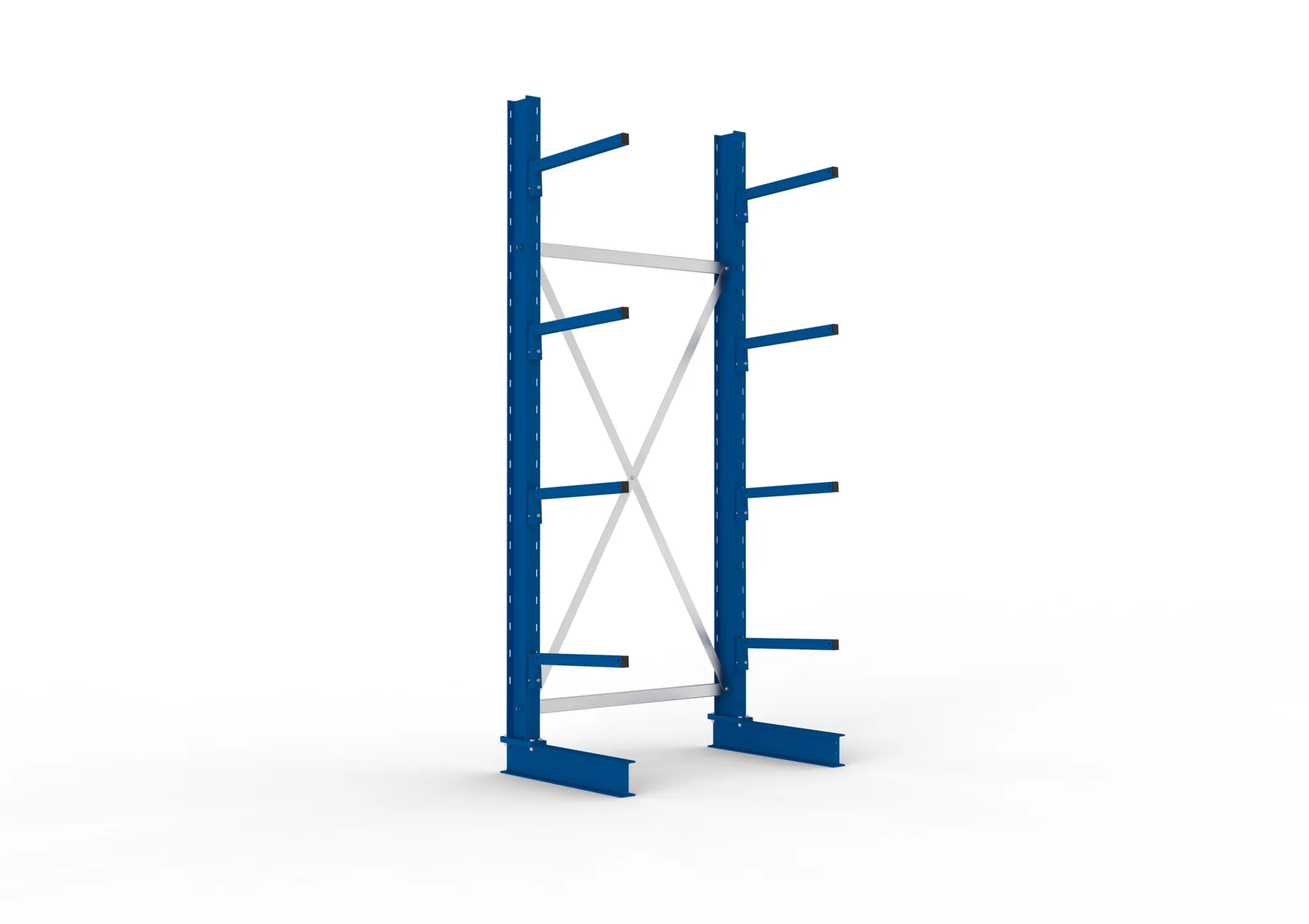 META MULTISTRONG L | Kragarmregal | Grundregal | 2500 x 1000 x 500 mm | Armlast 175 kg | einseitig | 4+1 Ebenen