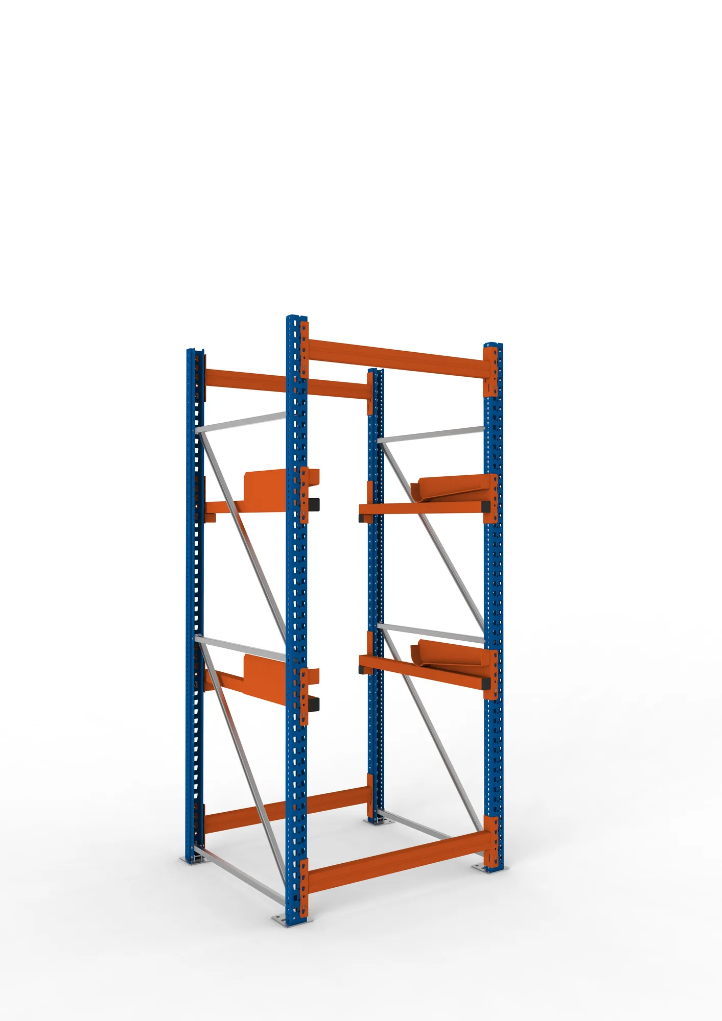 META MULTIPAL | Kabeltrommelregal | Grundregal | 2700 x 1100 x 1100 mm | Feldlast 4000 kg | 2 Ebenen | Typ 2 | RAL 5010