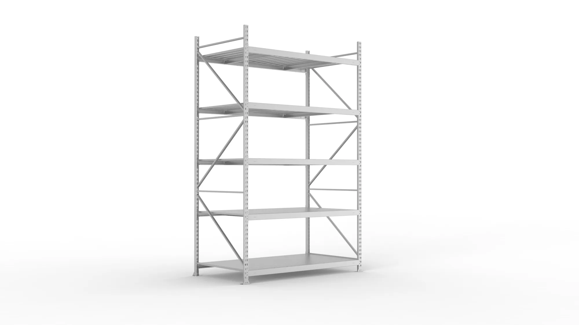 META MINI-RACK Weitspannregal | Grundregal | 3000 x 1800 x 1050 mm | Fachlast 600 kg | Stahlpaneelböden | 5 Ebenen