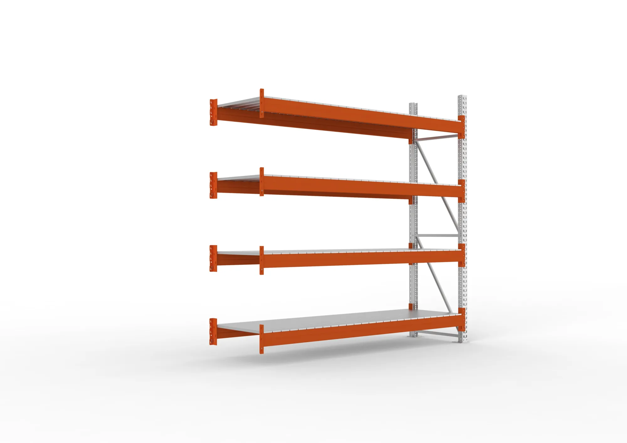 META MULTIPAL | Großfachregal | Anbauregal | 2700 x 2700 x 800 mm | Fachlast 2400 kg | 4 Ebenen | Stahlpaneele | verzinkt