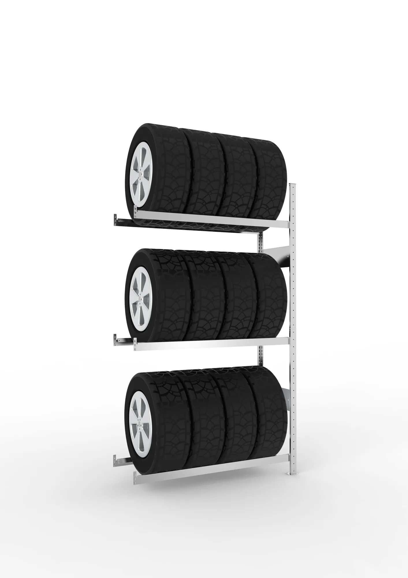 META CLIP SPLIT | Reifenregal | Anbauregal | 2000 x 1150 x 400 mm | Fachlast 150 kg | 3 Ebenen | verzinkt