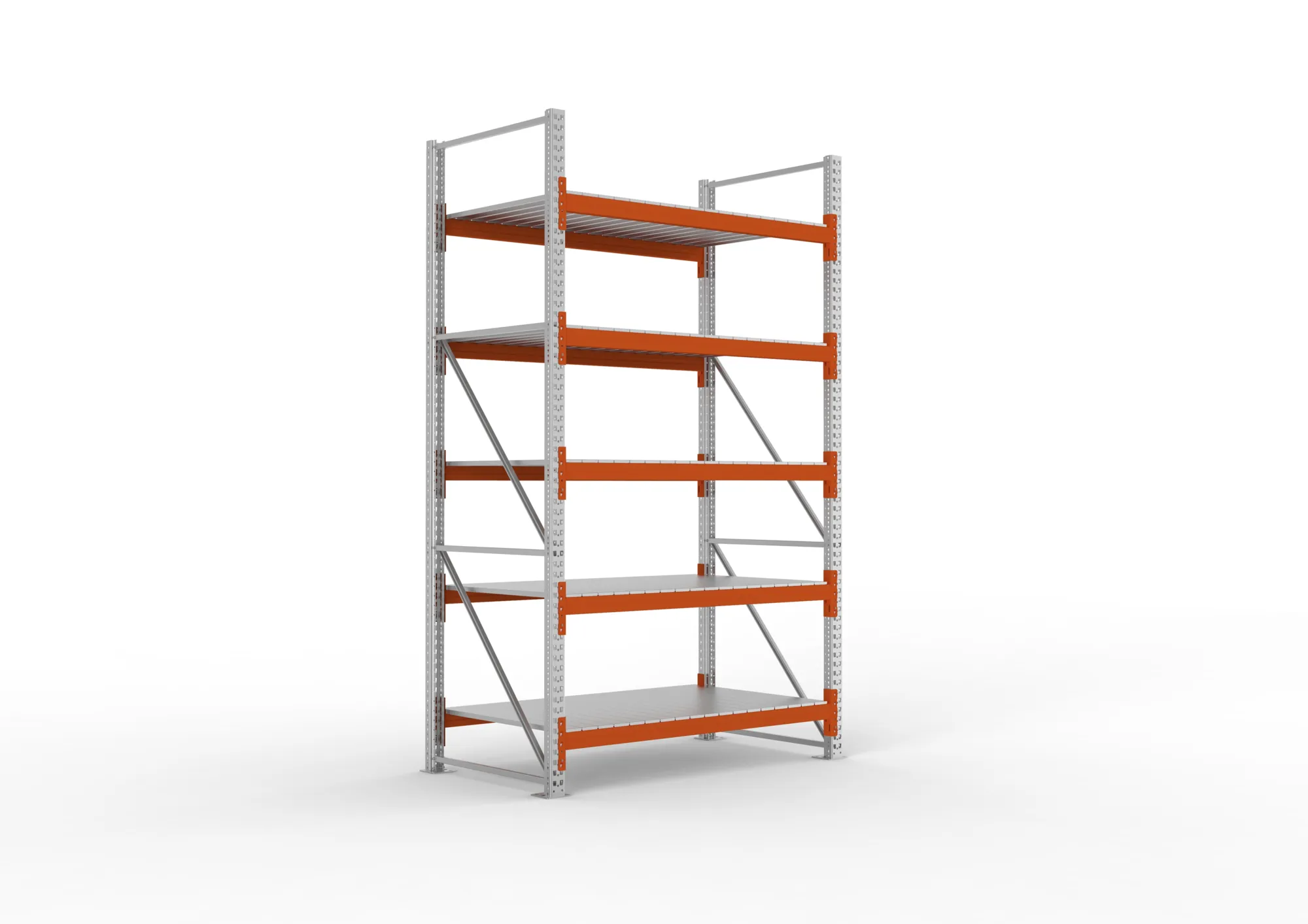 META MULTIPAL | Großfachregal | Grundregal | 3300 x 1825 x 1100 mm | Fachlast 1800 kg | 5 Ebenen | Stahlpaneele | verzinkt