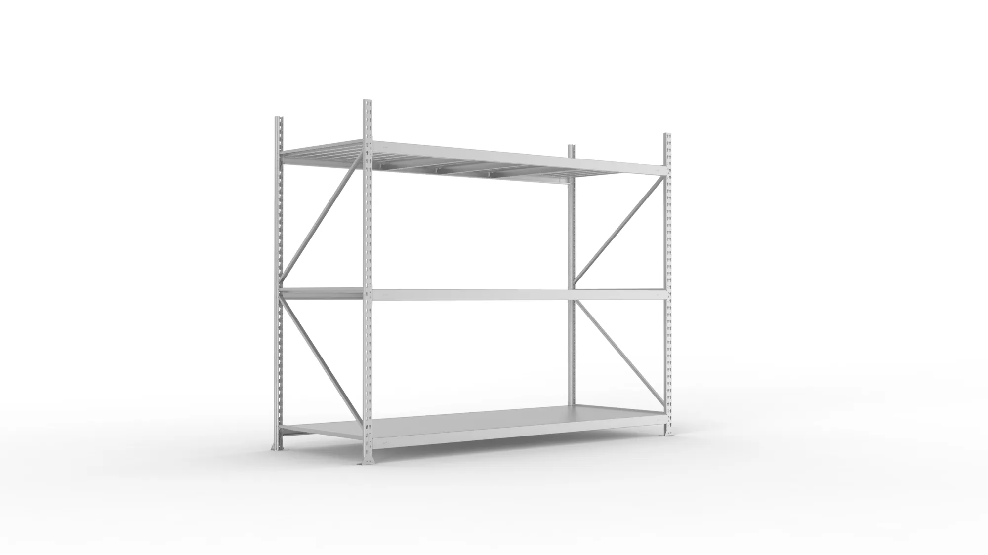 META MINI-RACK Weitspannregal | Grundregal | 2200 x 2600 x 1050 mm | Fachlast 490 kg | Stahlpaneelböden | 3 Ebenen