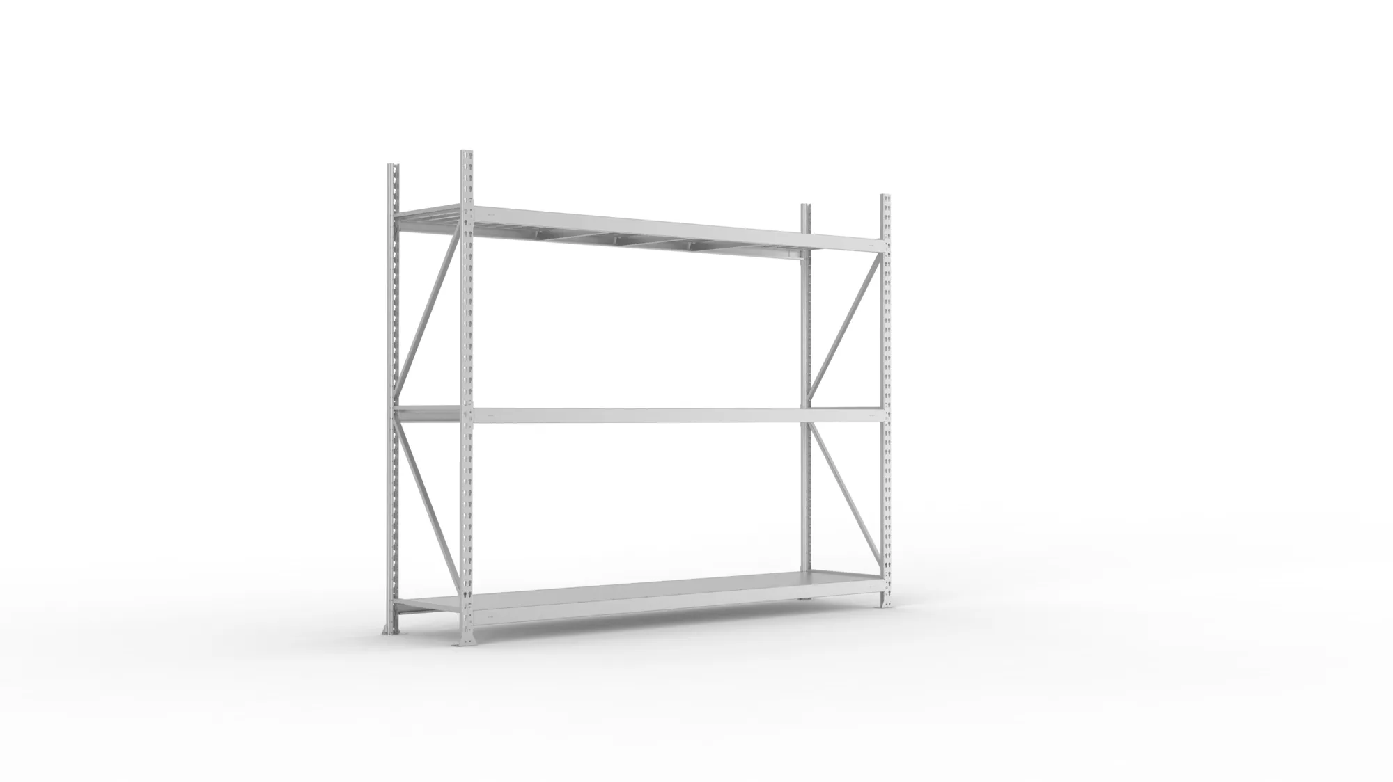 META MINI-RACK Weitspannregal | Grundregal | 2200 x 2600 x 650 mm | Fachlast 490 kg | Stahlpaneelböden | 3 Ebenen