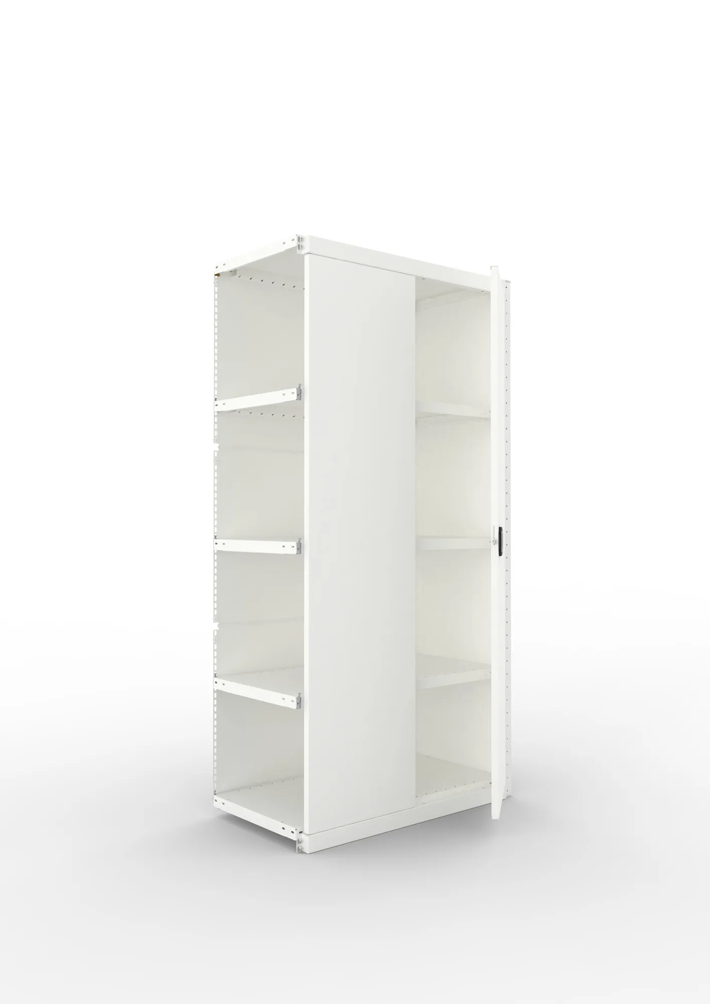 META CLIP | Schrankmodul | Anbauregal | Variante 3 | 2000 x 1000 x 500 mm | mit Volltür | RAL 7035