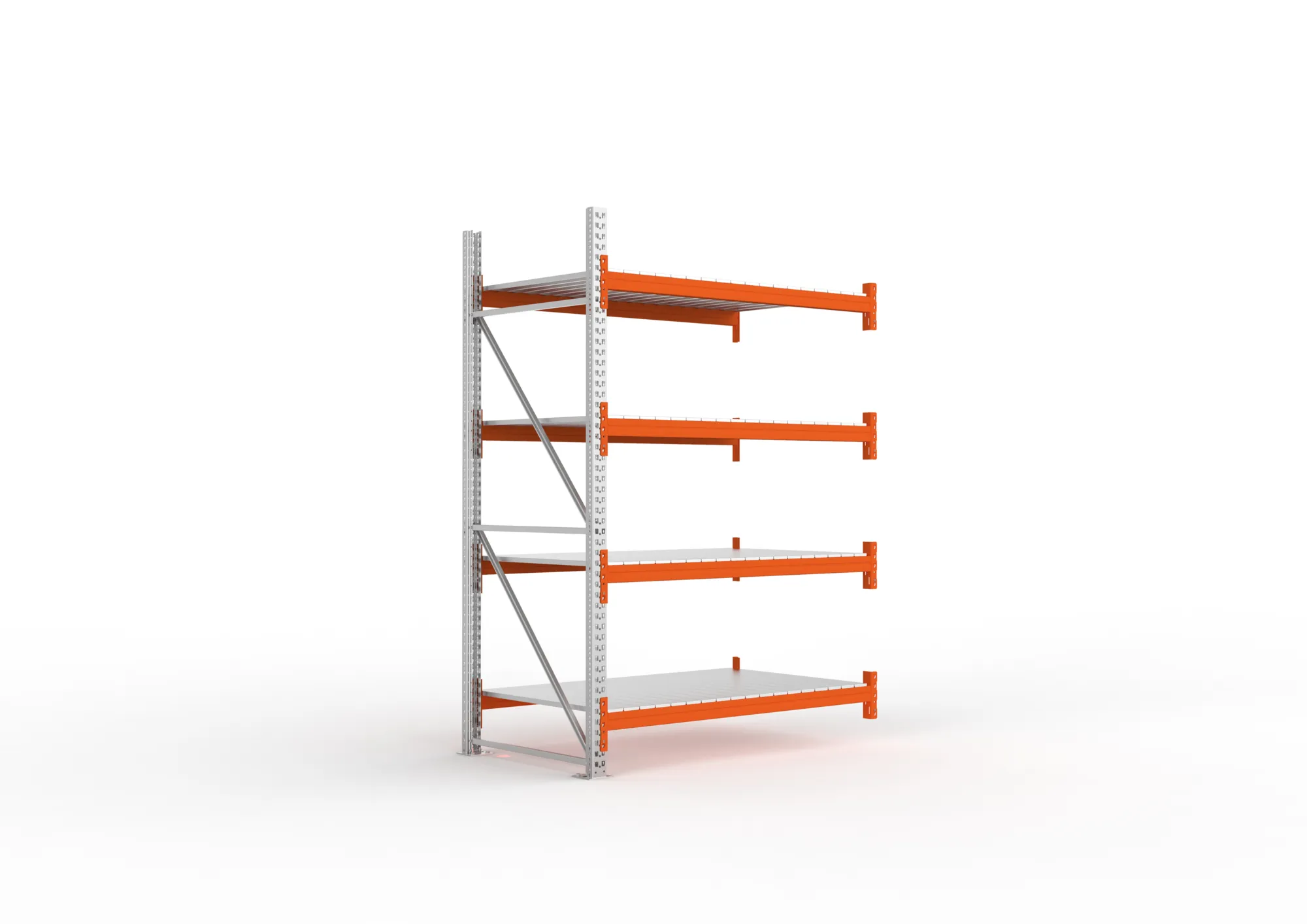 META MULTIPAL | Großfachregal | Anbauregal | 2700 x 1825 x 1100 mm | Fachlast 1800 kg | 4 Ebenen | Stahlpaneele | verzinkt