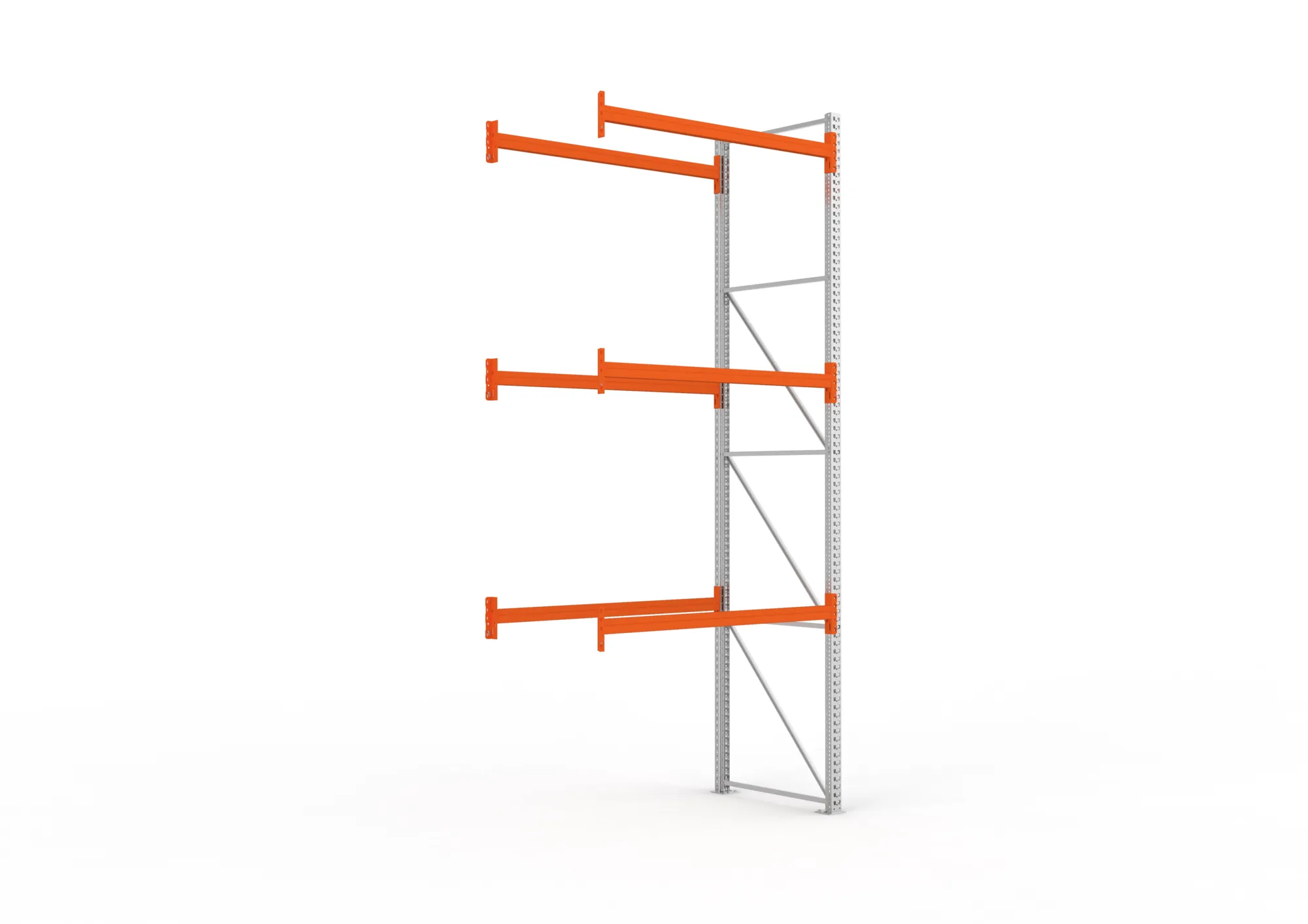 META MULTIPAL | Palettenregal | Anbauregal | 4400 x 1825 x 1100 mm | Fachlast 1100 kg | 4 Ebenen | 8 Paletten | verzinkt
