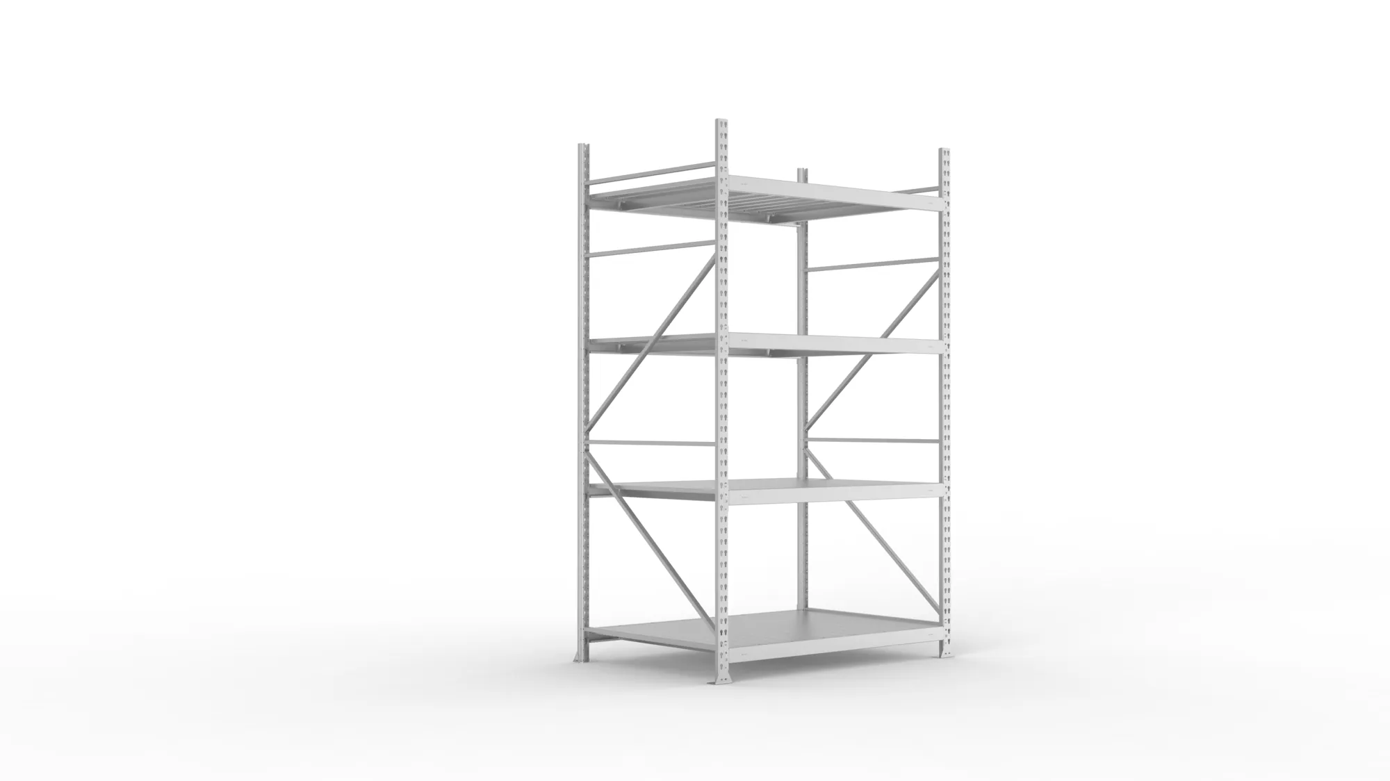 META MINI-RACK Weitspannregal | Grundregal | 2500 x 1400 x 1050 mm | Fachlast 600 kg | Stahlpaneelböden | 4 Ebenen