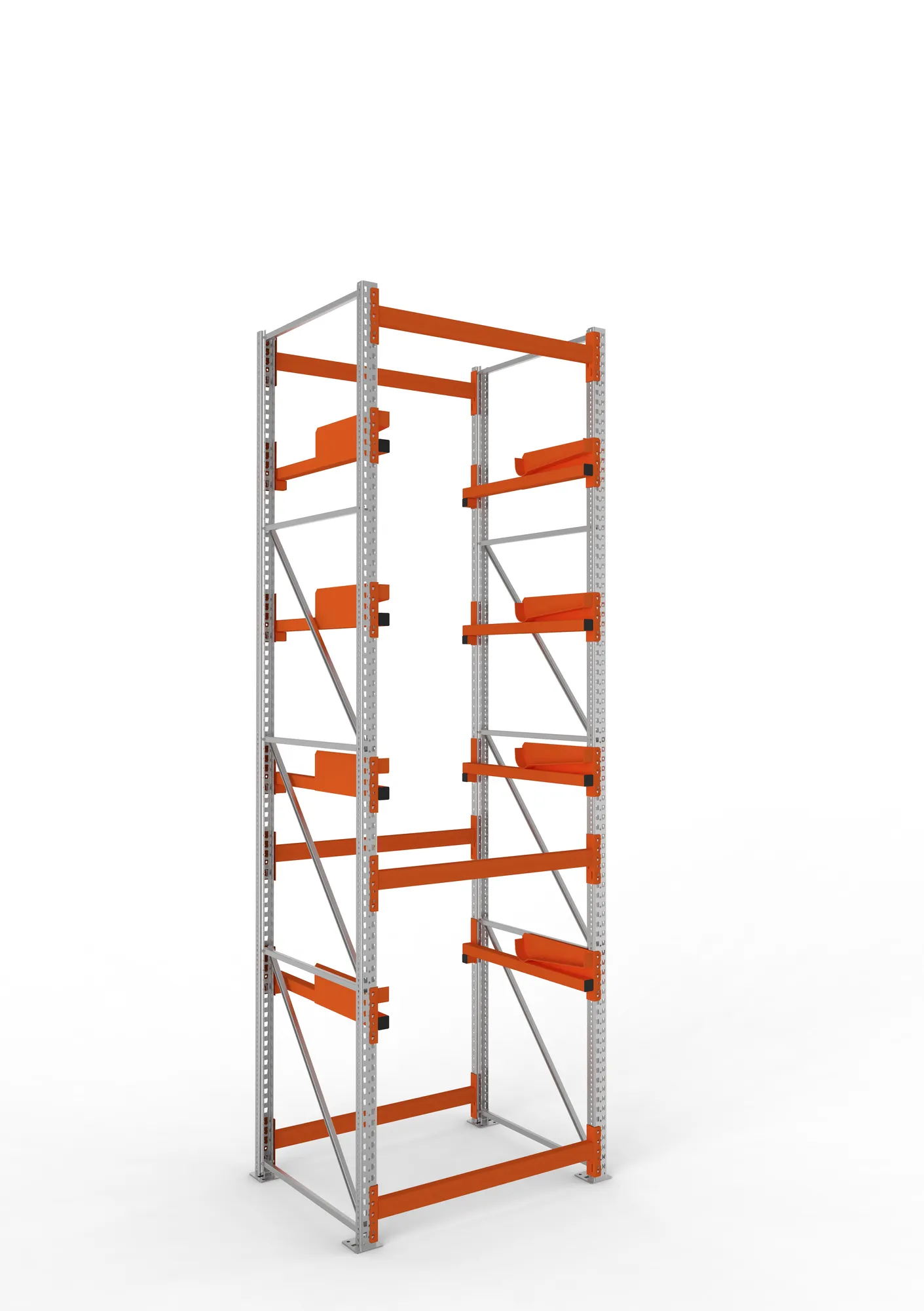 META MULTIPAL | Kabeltrommelregal | Grundregal | 4400 x 1300 x 1100 mm | Feldlast 5500 kg | 4 Ebenen | Typ 2 | verzinkt