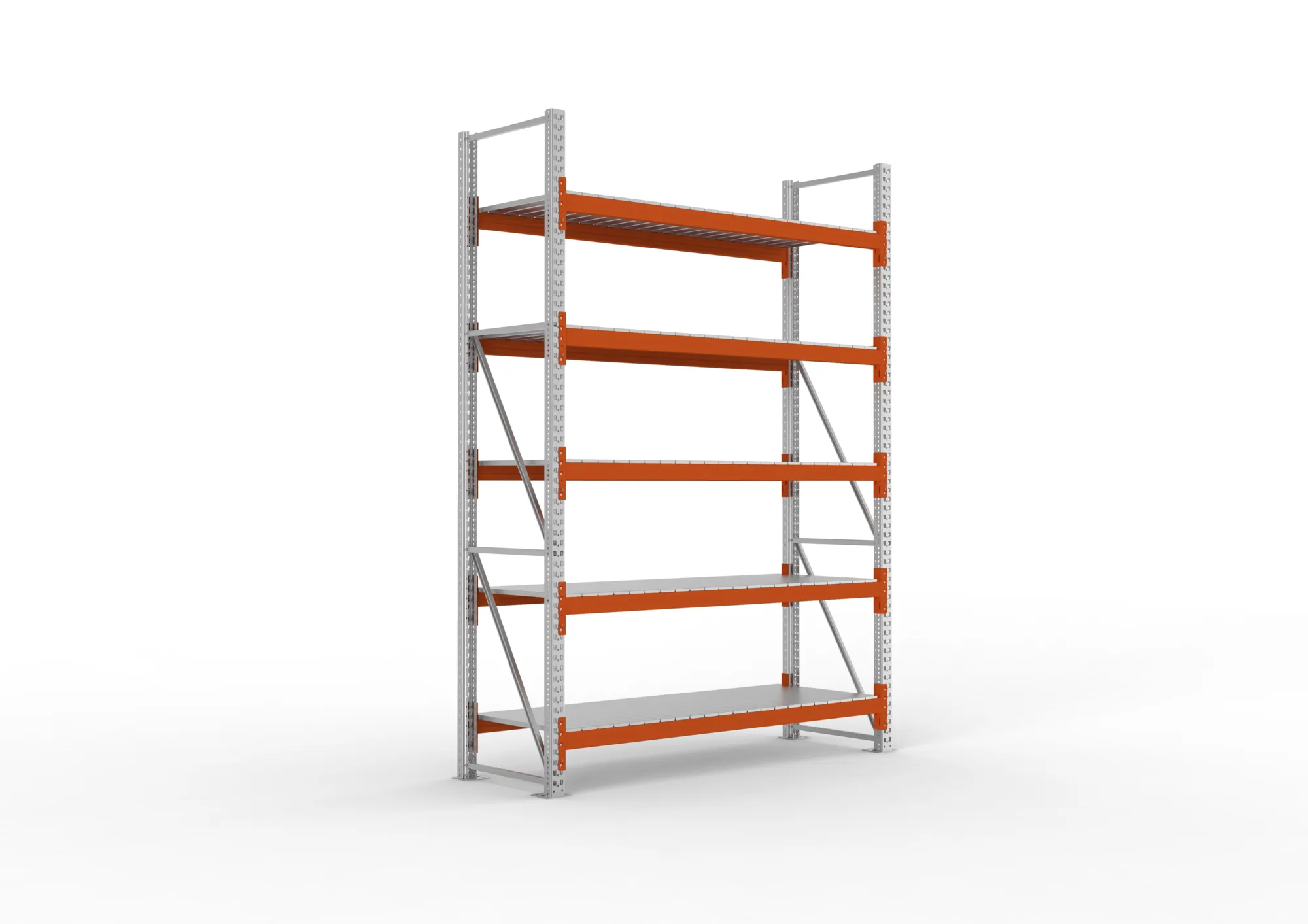 META MULTIPAL | Großfachregal | Grundregal | 3300 x 2225 x 800 mm | Fachlast 1700 kg | 5 Ebenen | Stahlpaneele | verzinkt