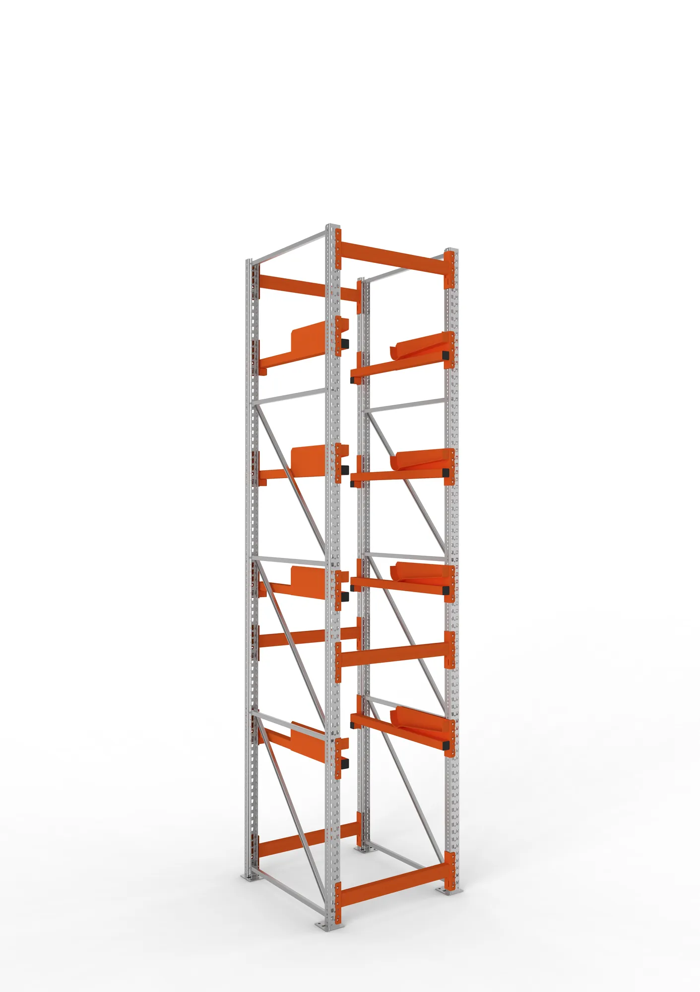 META MULTIPAL | Kabeltrommelregal | Grundregal | 4400 x 900 x 1100 mm | Feldlast 5500 kg | 4 Ebenen | Typ 2 | RAL 5010